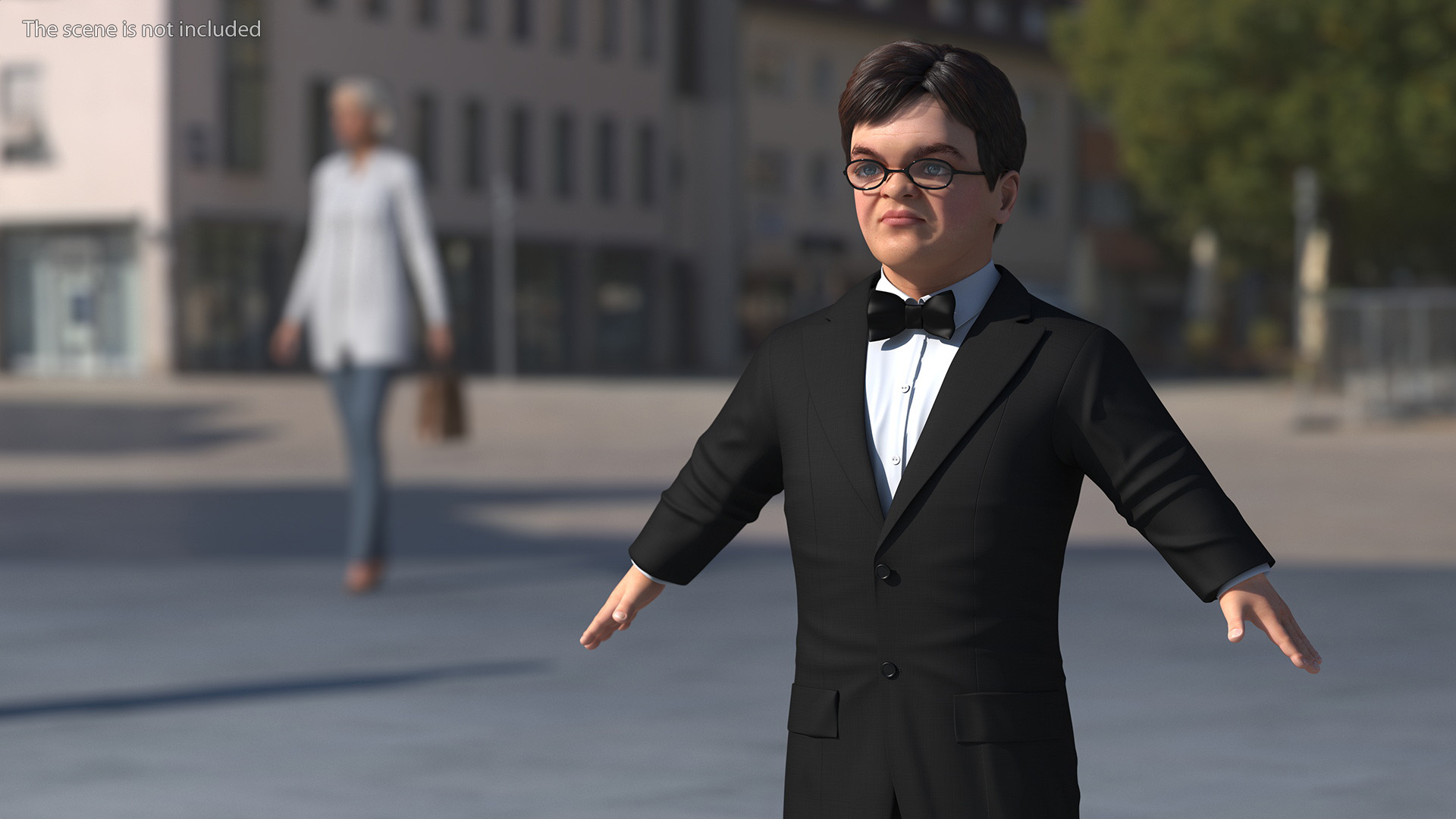 3D Dwarf Man Wearing Business Suit A-pose model