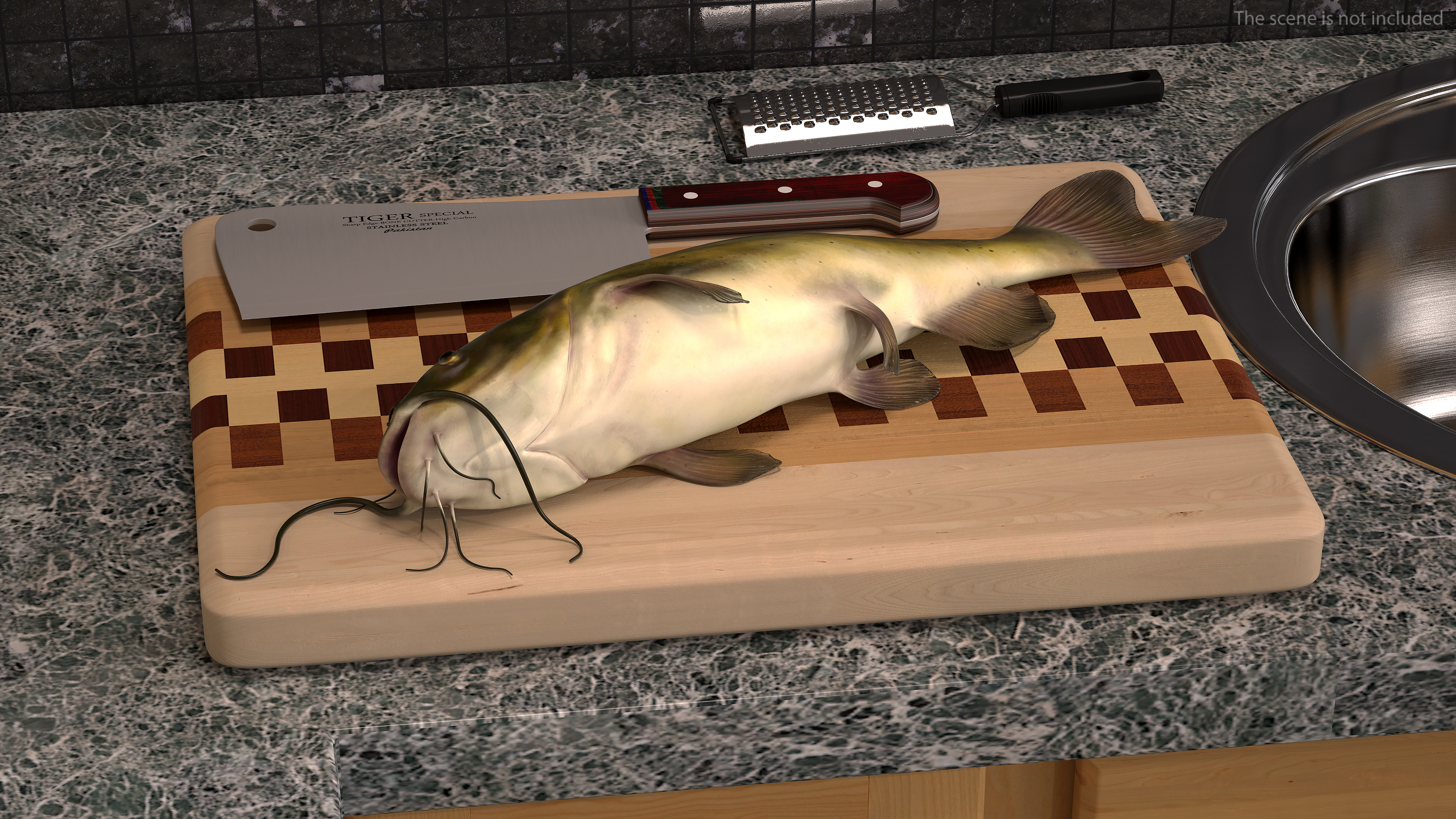 3D model Channel Catfish Laying on Side