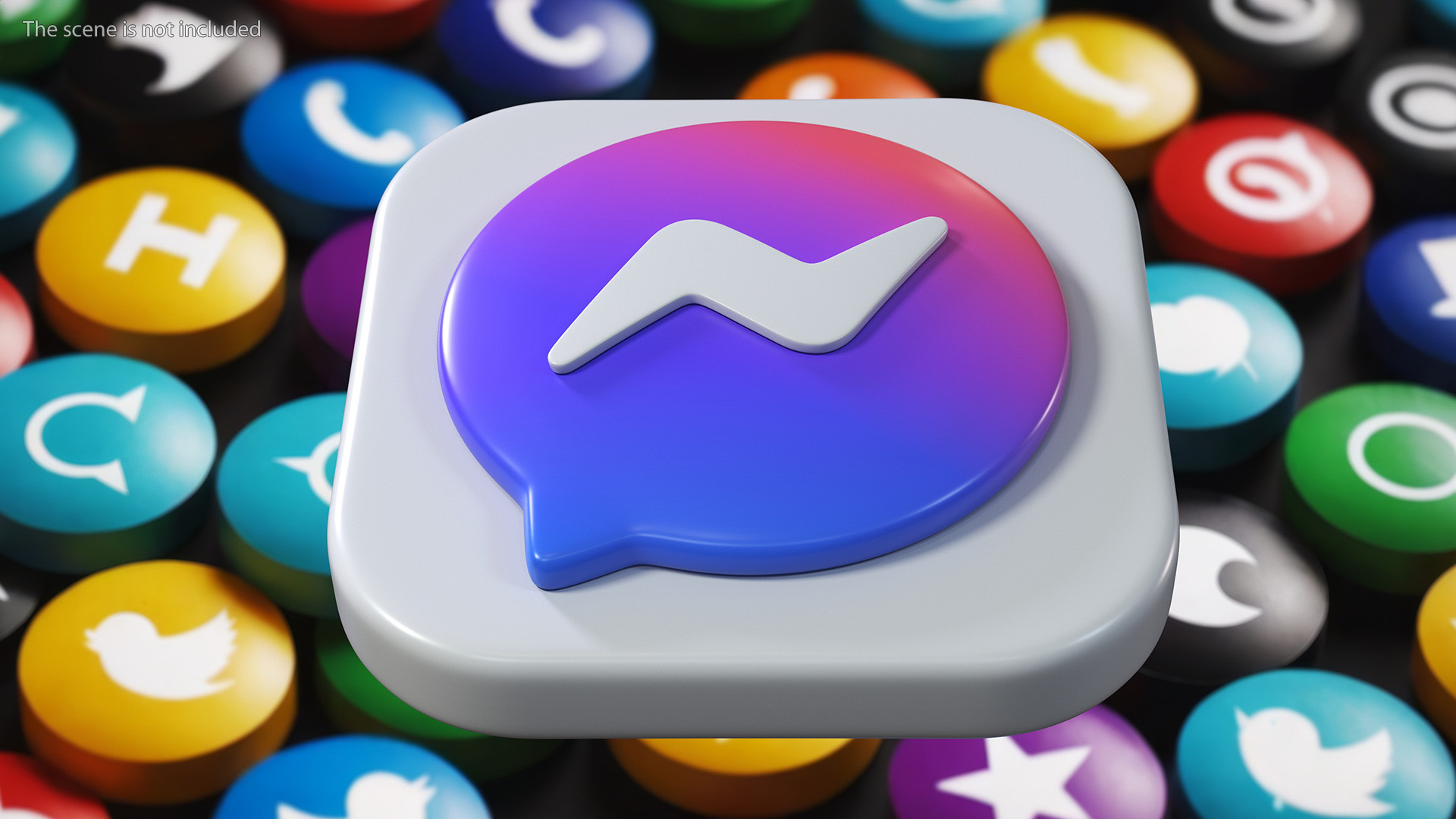 3D Facebook Messenger Icon model