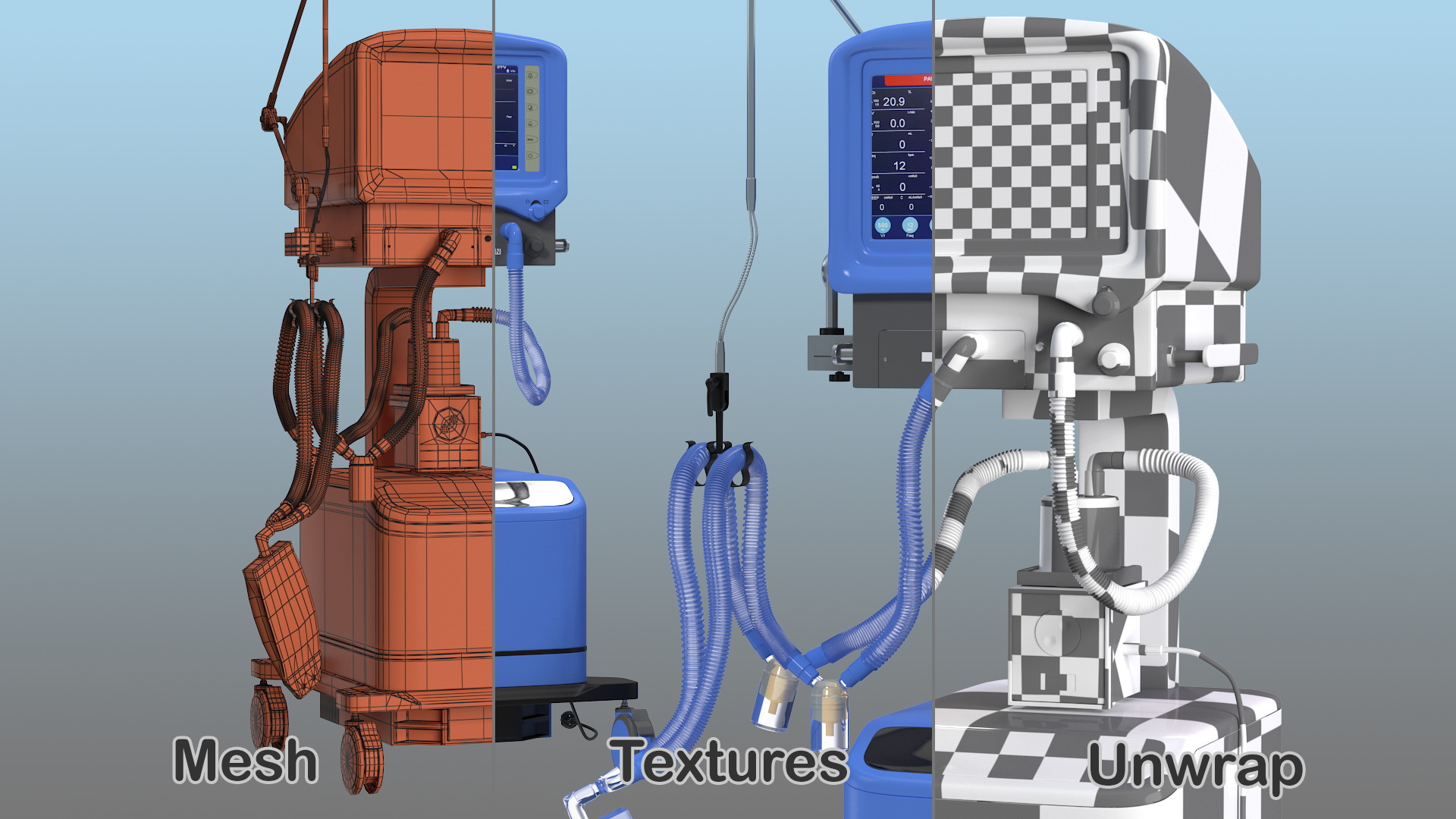 3D model ICU Ventilator Machine Generic