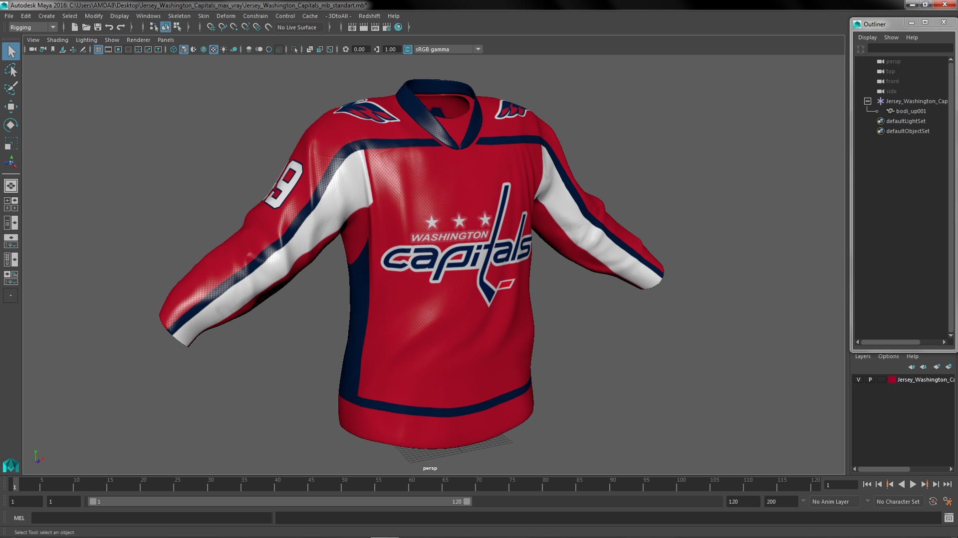 3D Jersey Washington Capitals