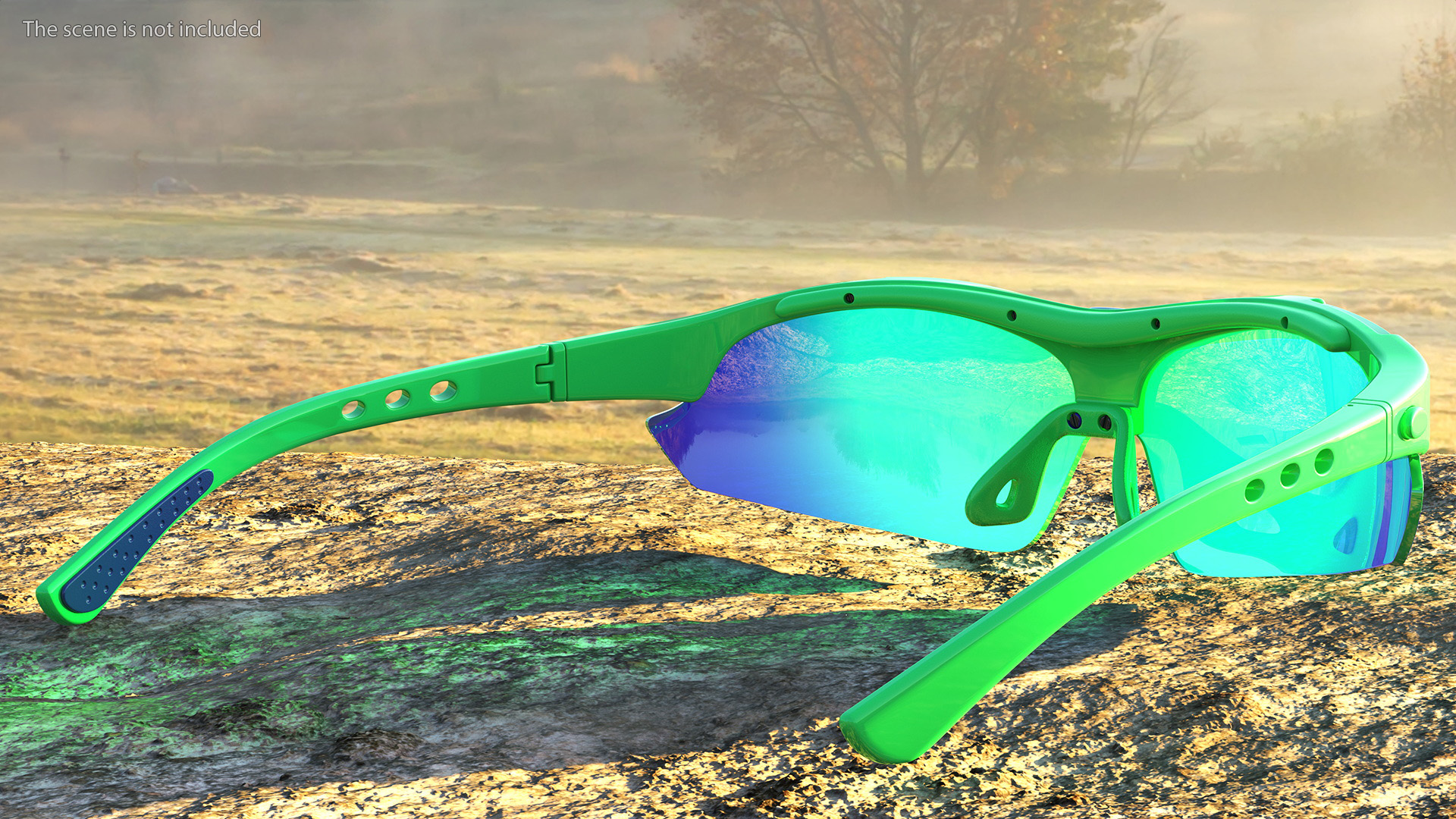 3D model Pair of Green Sport Sunglasses