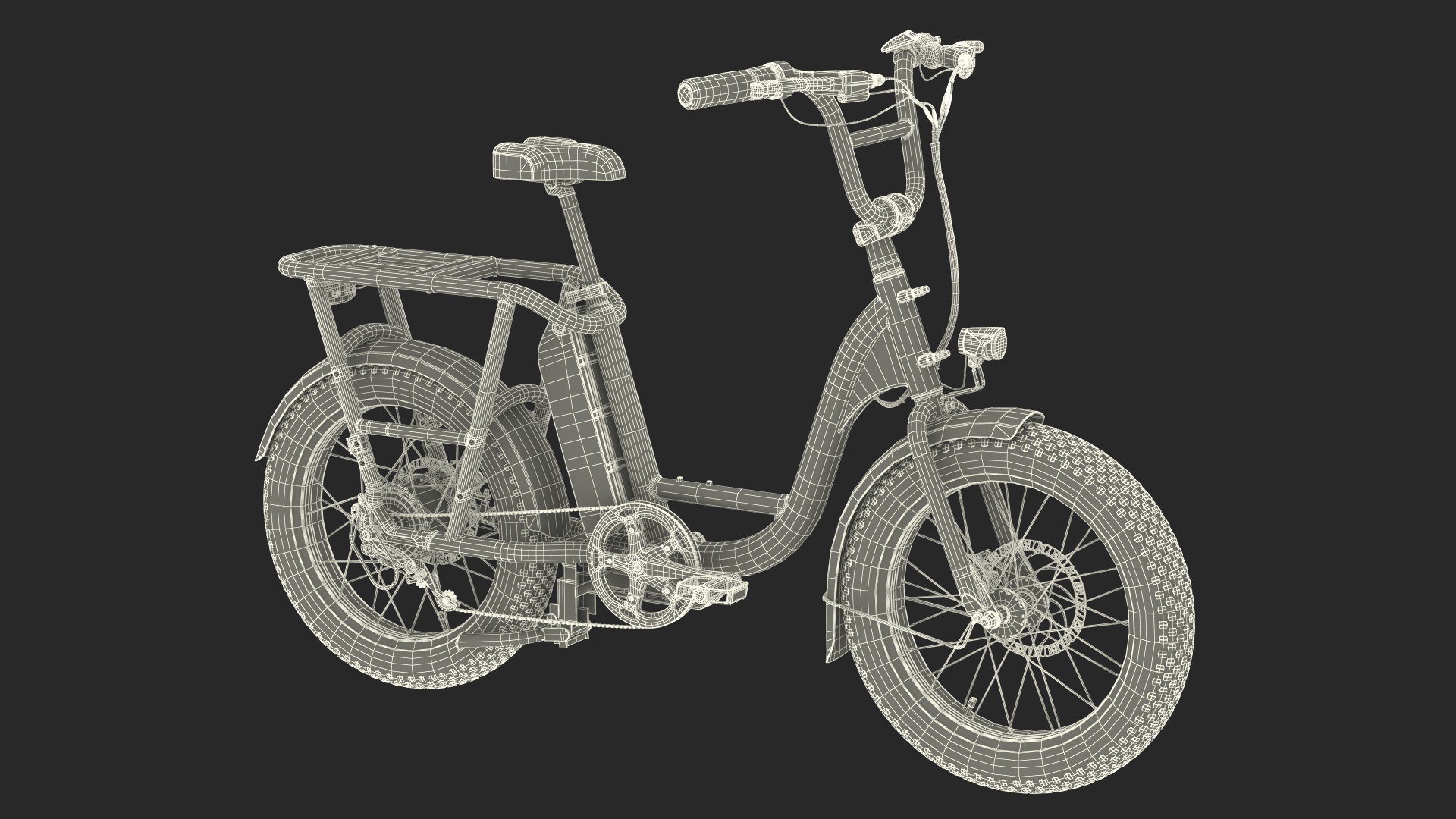 Deliveryman Riding E-Bike RadRunner Rigged 3D