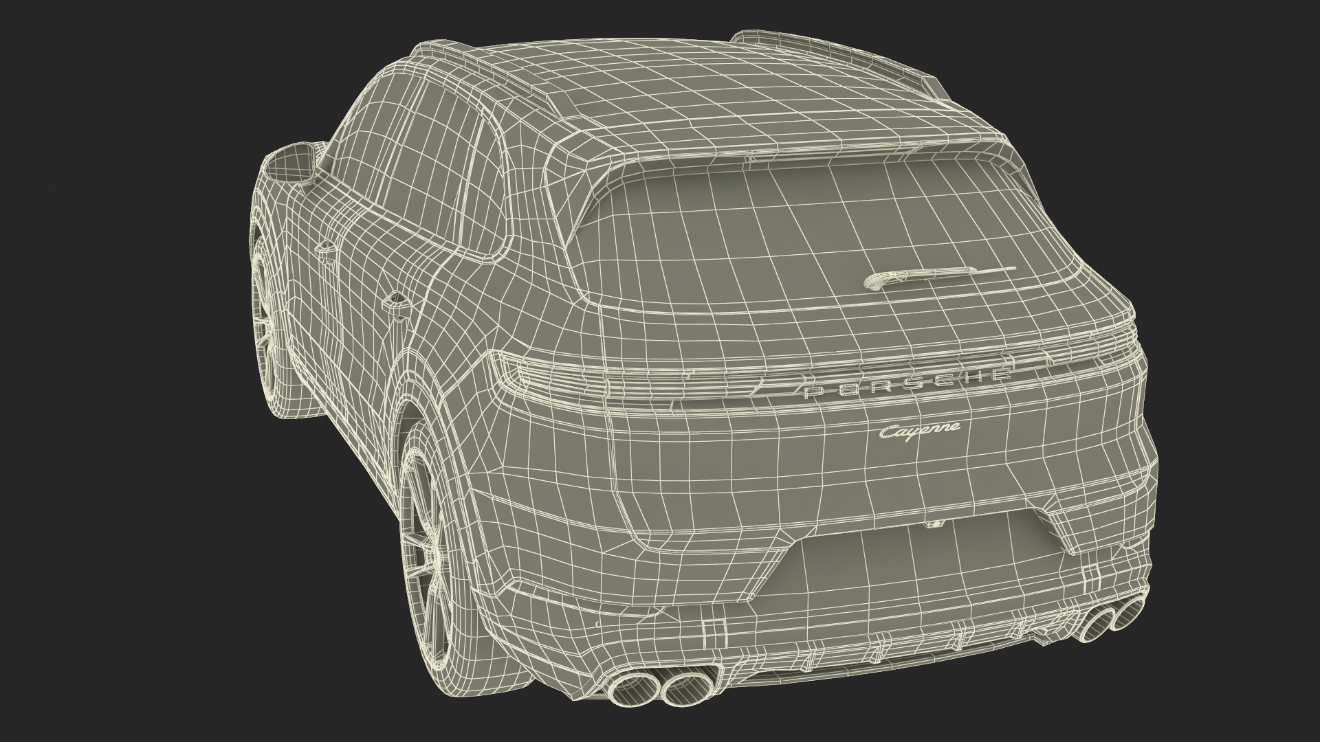 3D Porsche Cayenne Turbo E-Hybrid SUV 2024 White Simplified