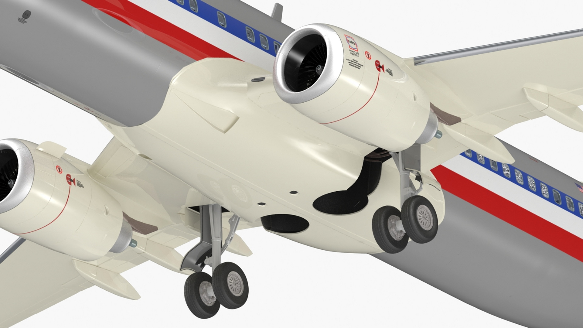 3D American Airlines Boeing 737-800 with Interior Rigged model