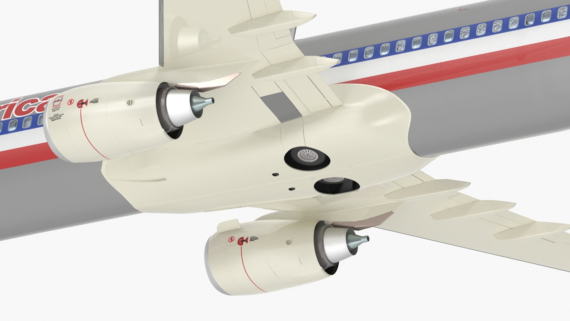 3D American Airlines Boeing 737-800 with Interior Rigged model