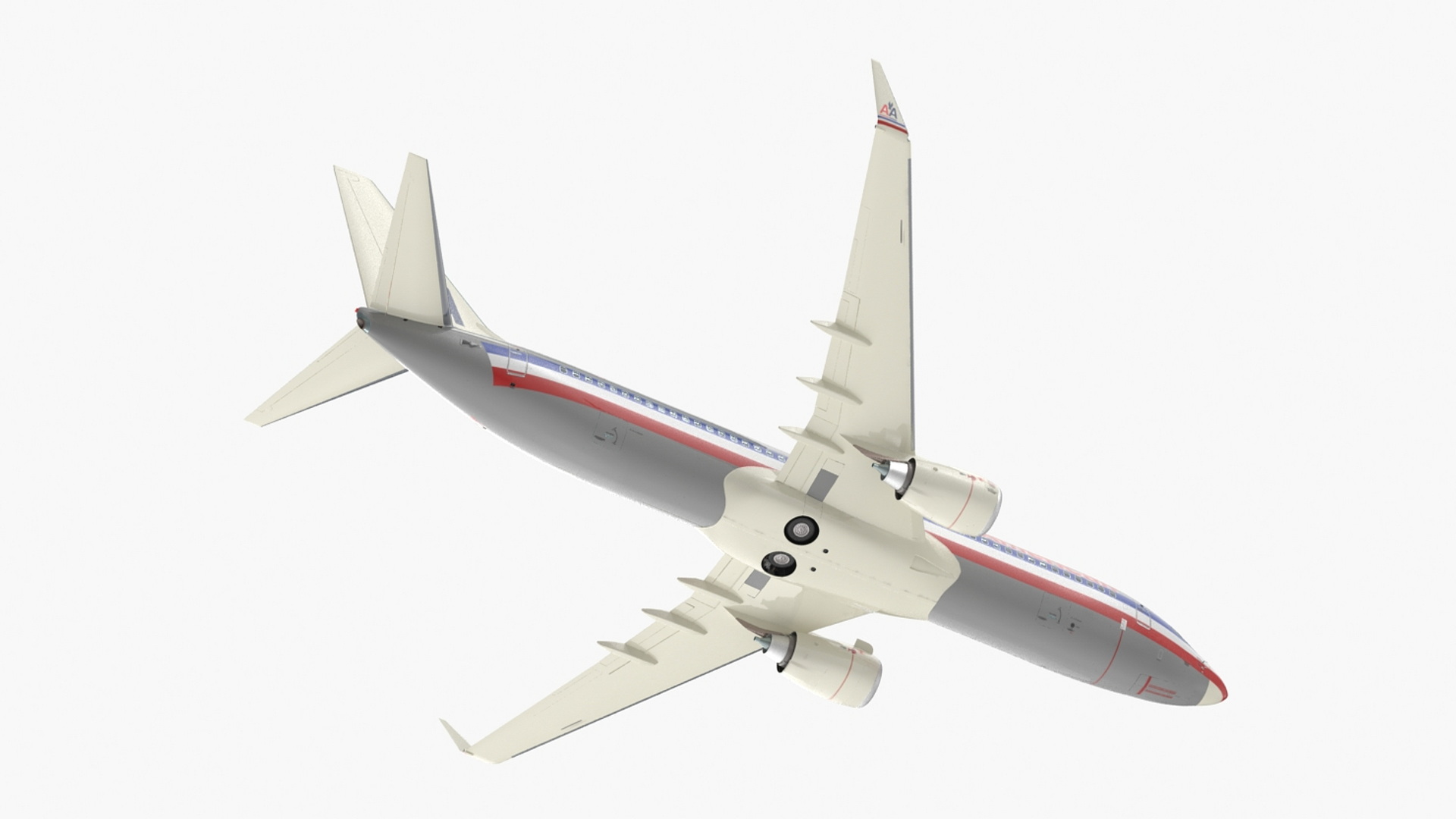 3D American Airlines Boeing 737-800 with Interior Rigged model