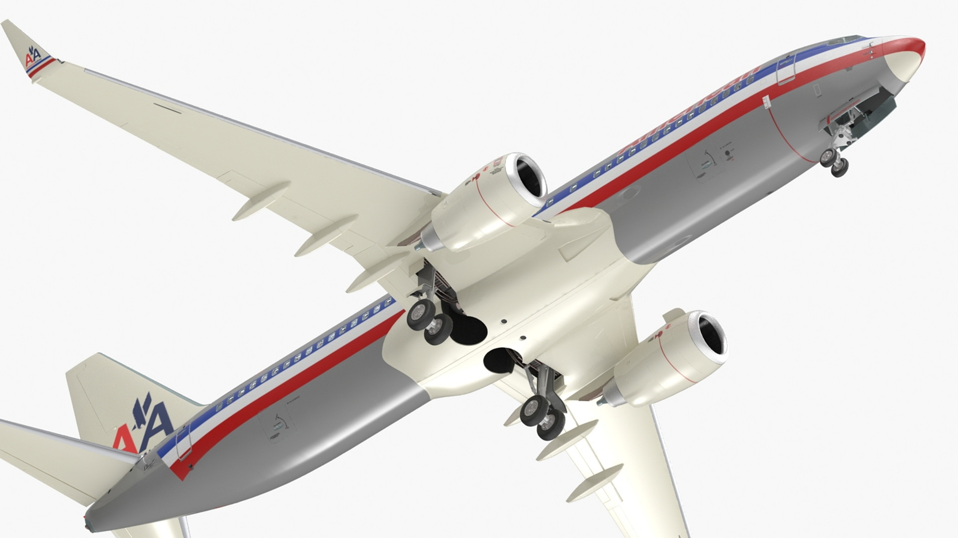 3D American Airlines Boeing 737-800 with Interior Rigged model