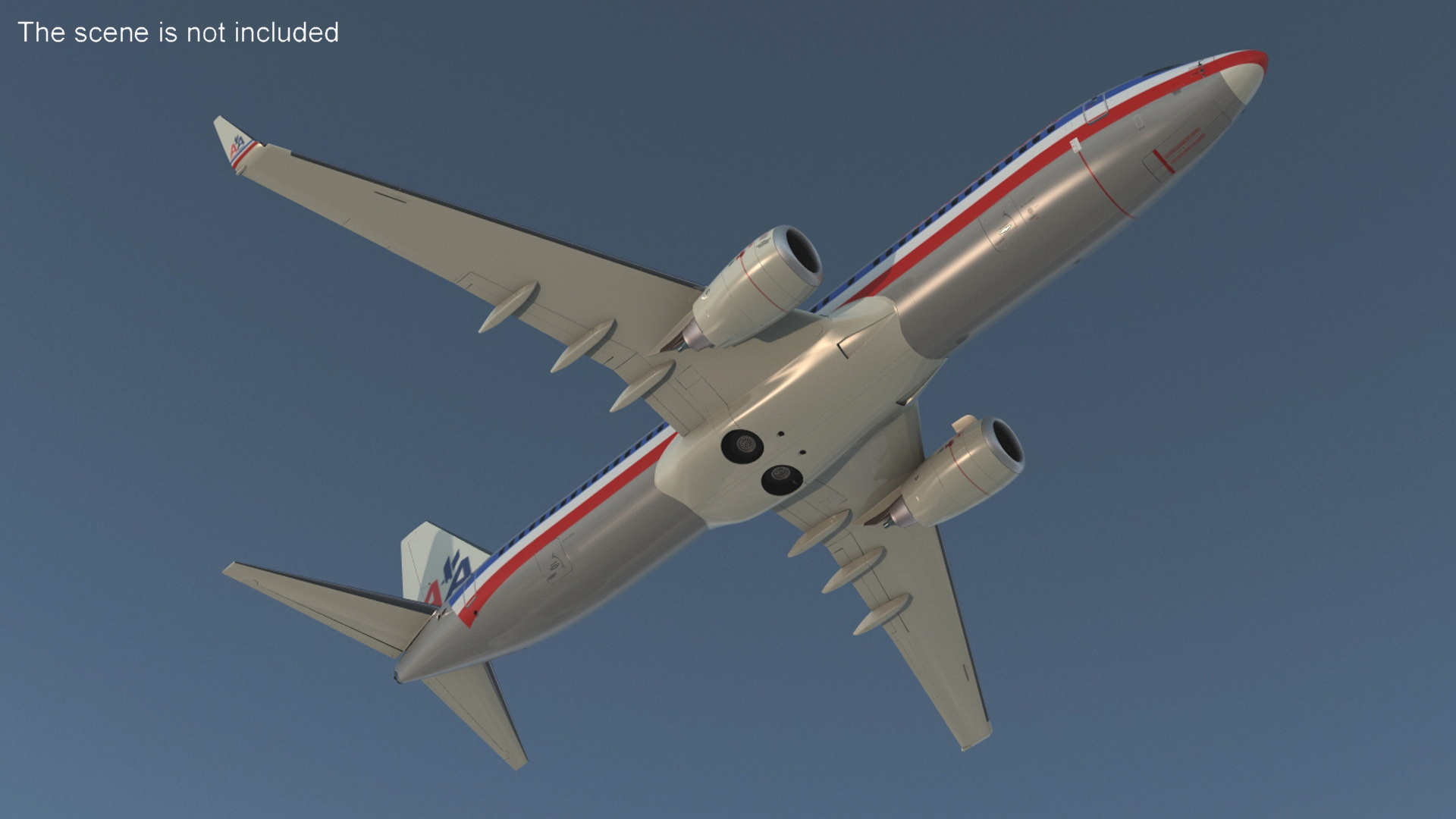 3D American Airlines Boeing 737-800 with Interior Rigged model