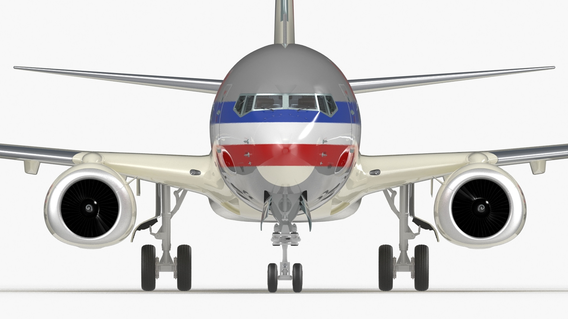 3D American Airlines Boeing 737-800 with Interior Rigged model