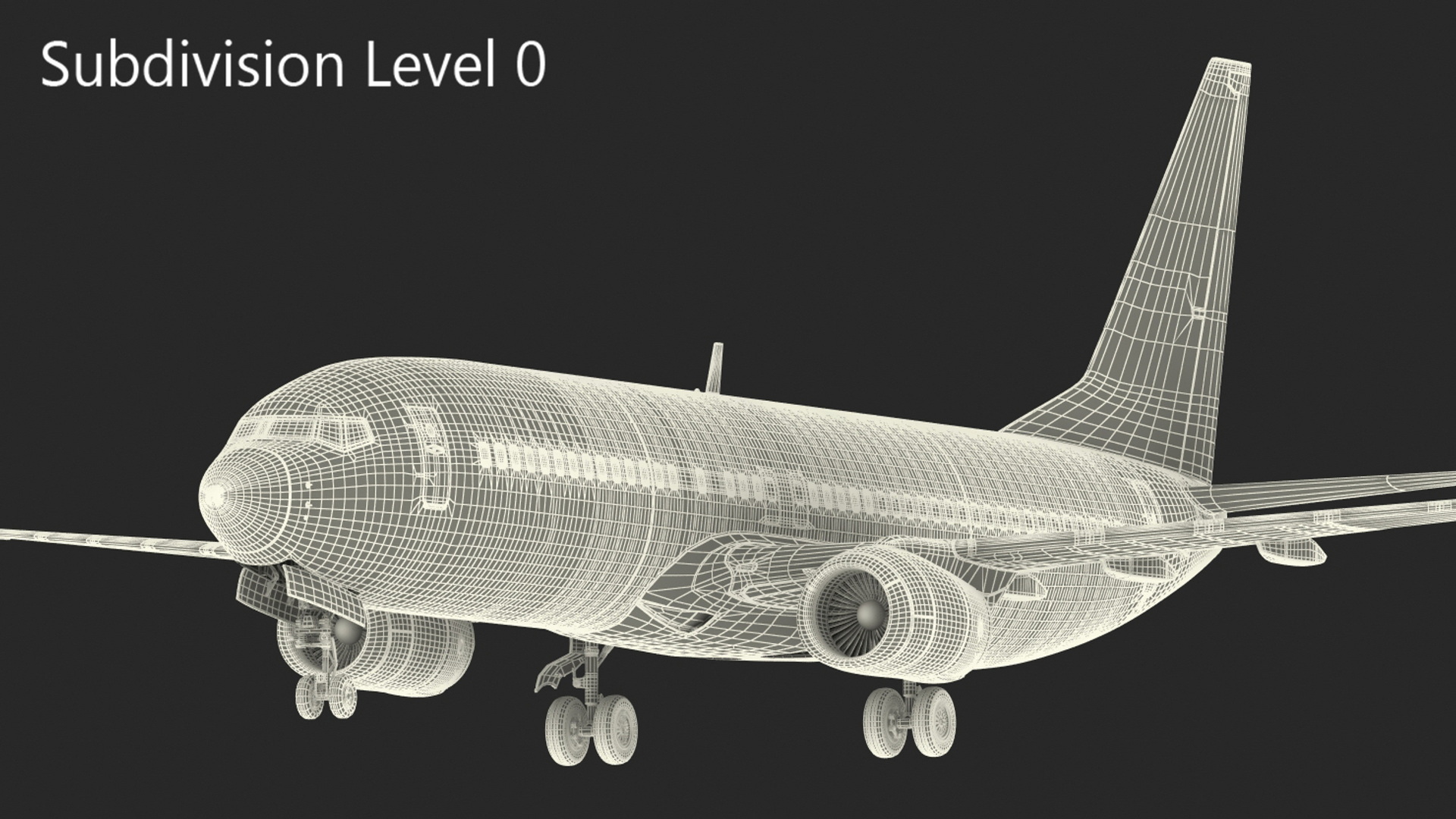 3D American Airlines Boeing 737-800 with Interior Rigged model