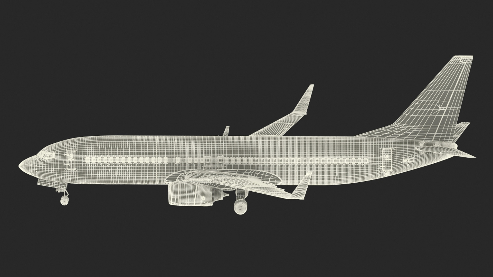 3D American Airlines Boeing 737-800 with Interior Rigged model