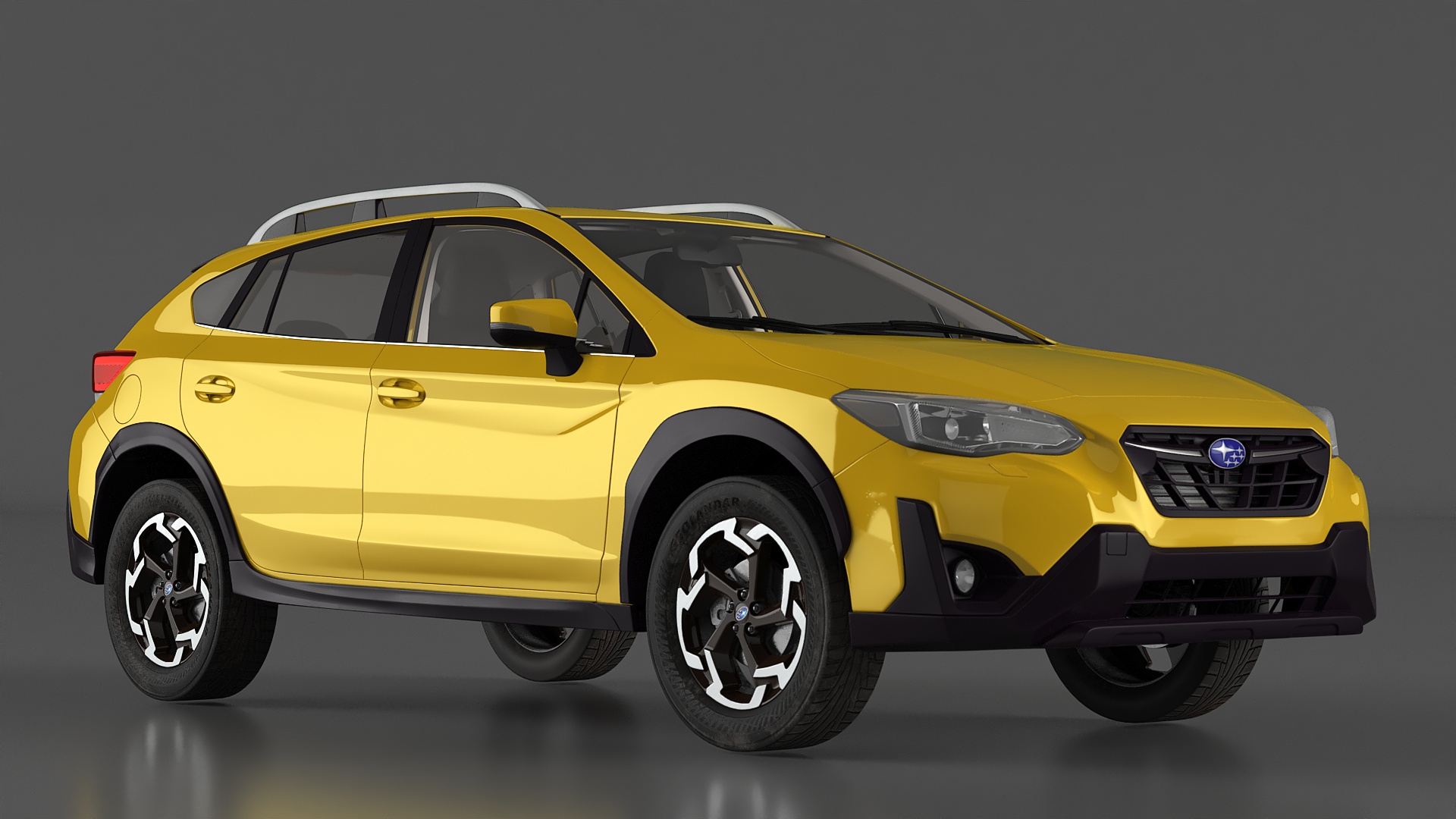 3D Subaru XV Hybrid Crossover 2020 Yellow model