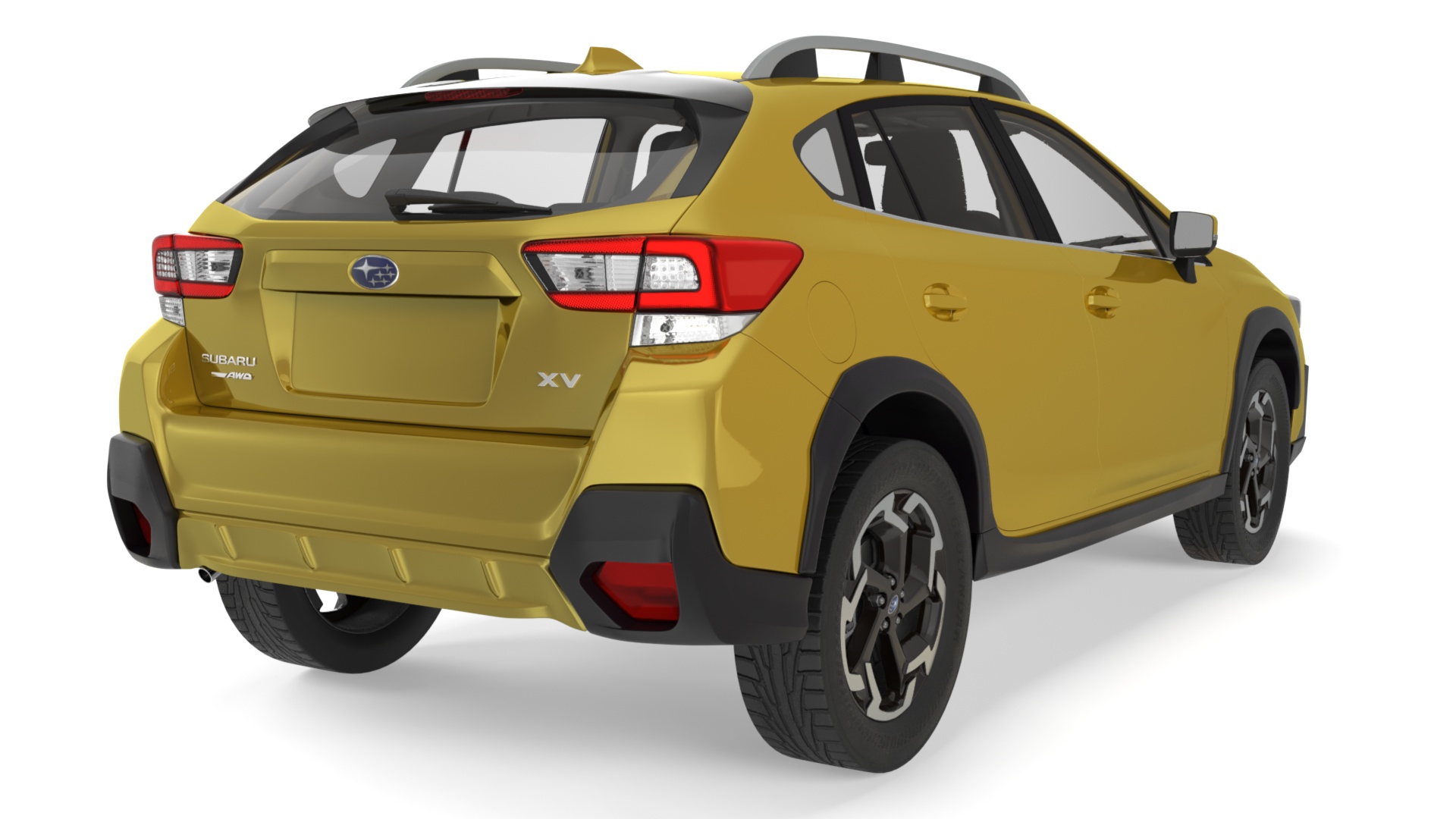 3D Subaru XV Hybrid Crossover 2020 Yellow model