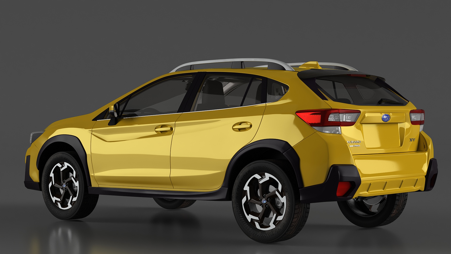 3D Subaru XV Hybrid Crossover 2020 Yellow model