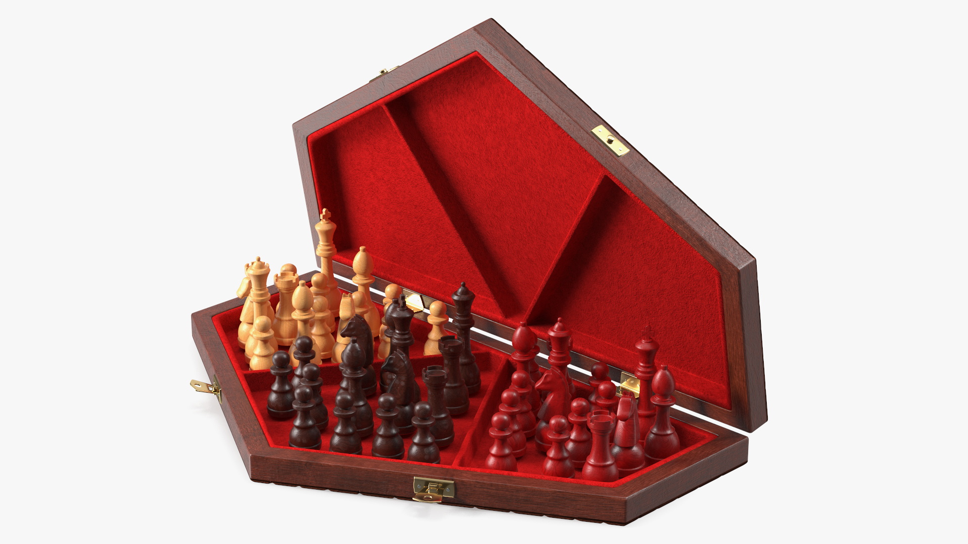 Three Player Chess Set Open 3D