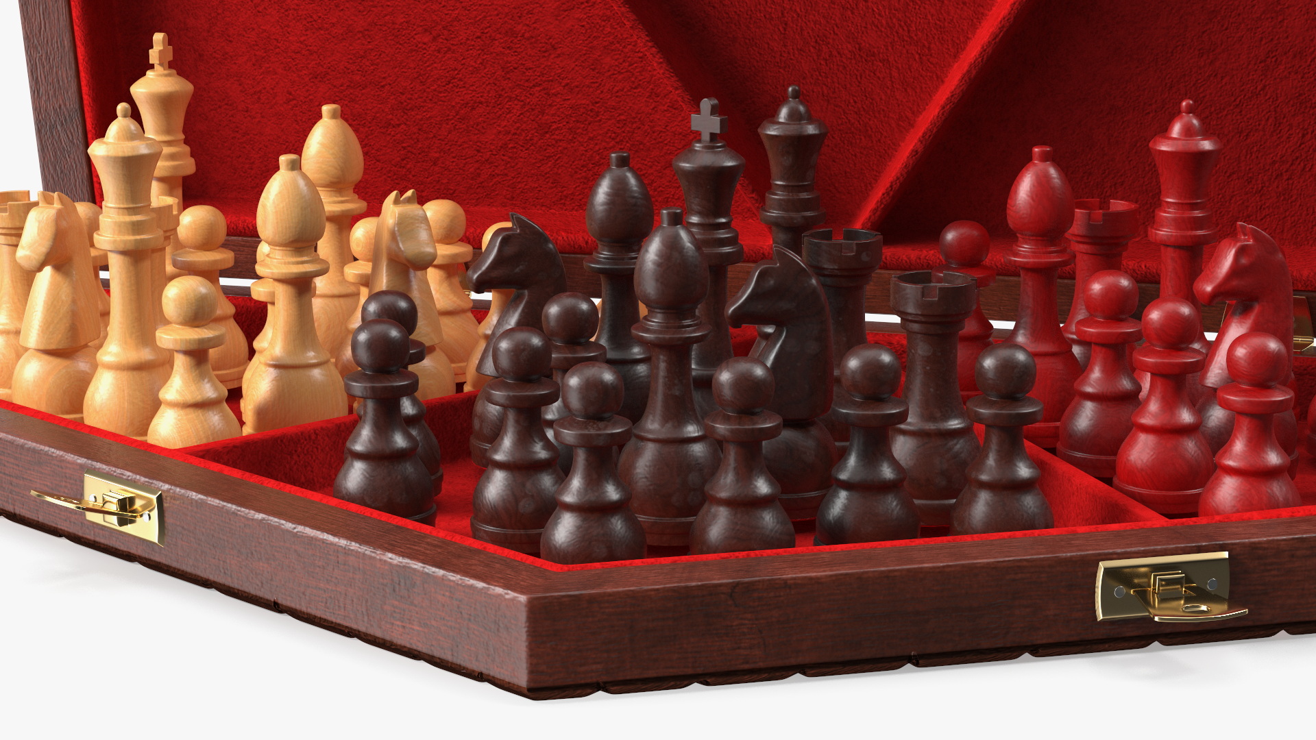 Three Player Chess Set Open 3D