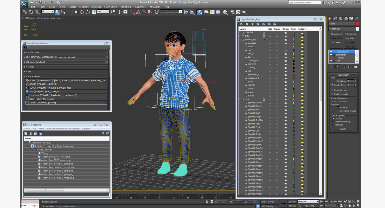 3D Realistic Teenage Boy Rigged model