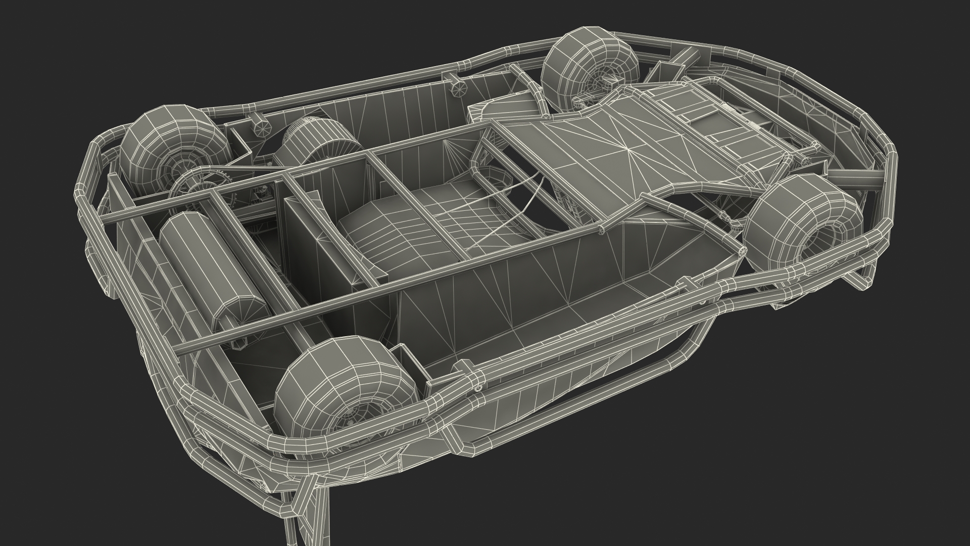 3D model Petrol Powered Kart with Roll Bar Rigged