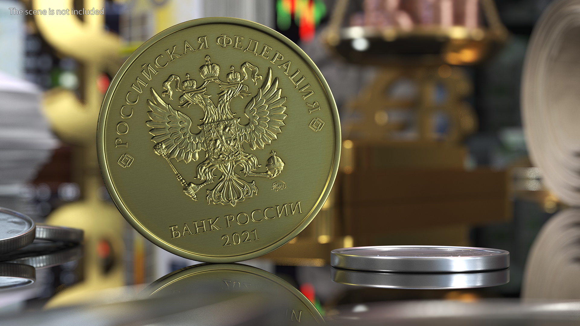 Russian 10 Rubles Coin 3D