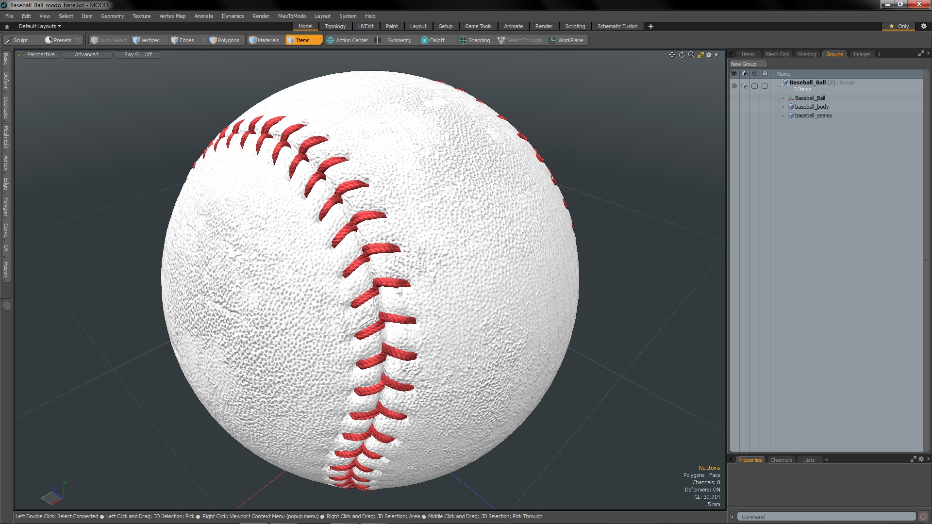 3D Baseball Ball model