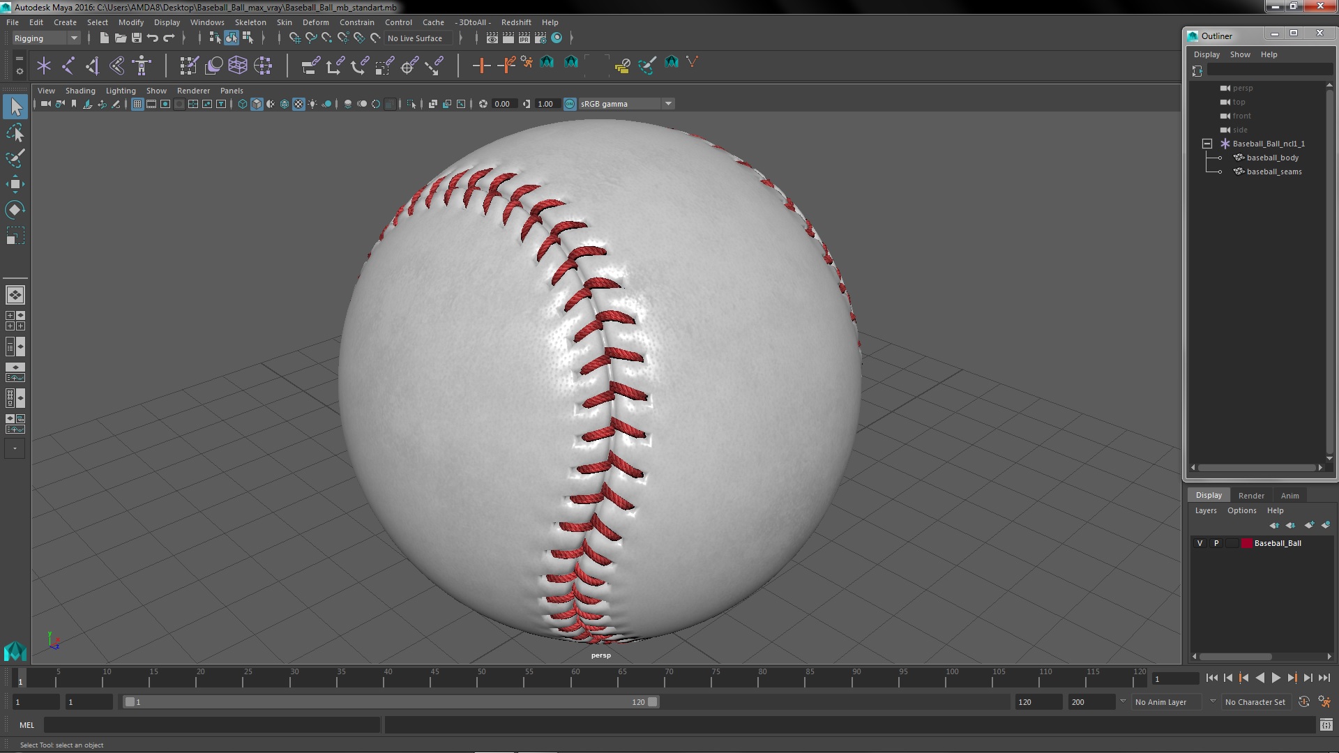 3D Baseball Ball model