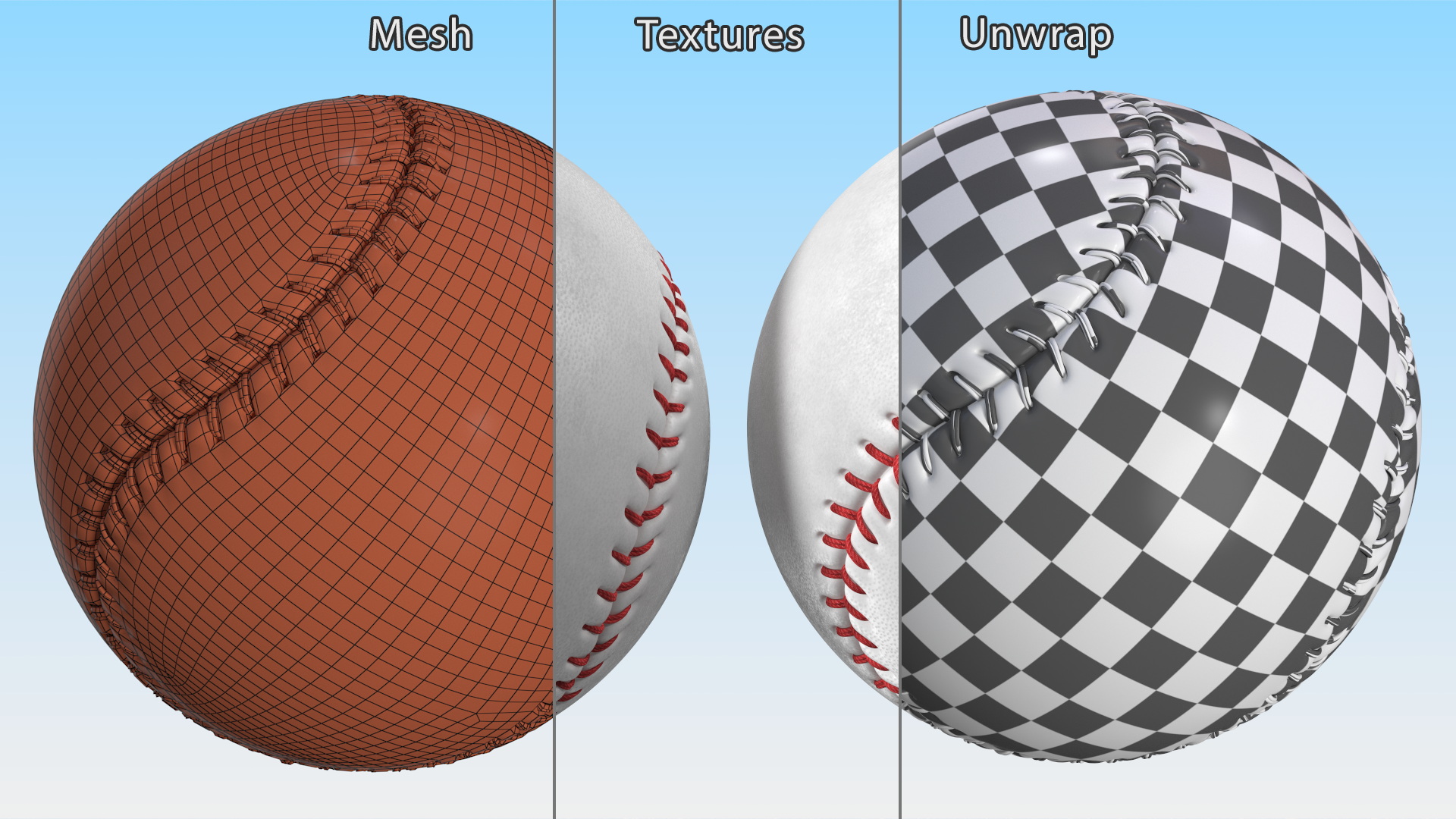 3D Baseball Ball model