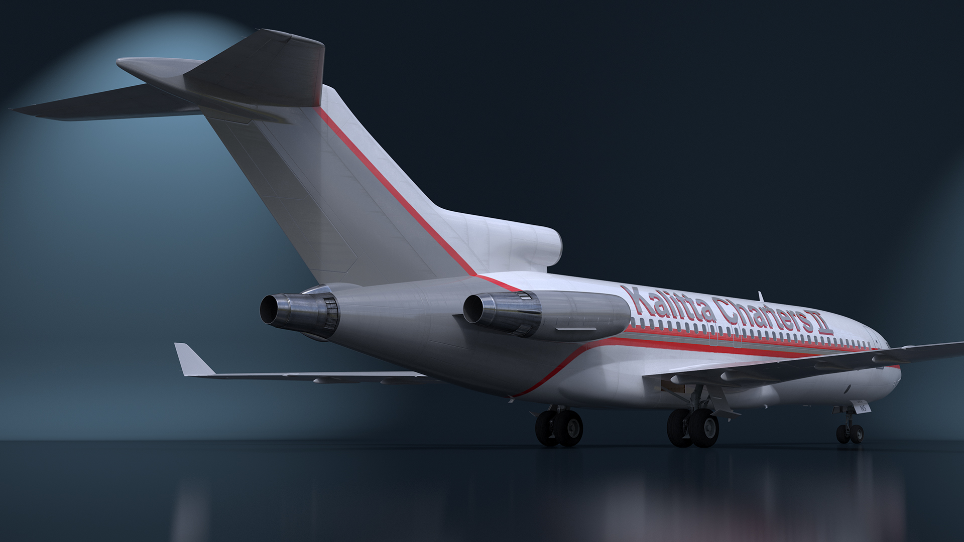 3D Charter Boeing 727-100 Kalitta Charters Rigged