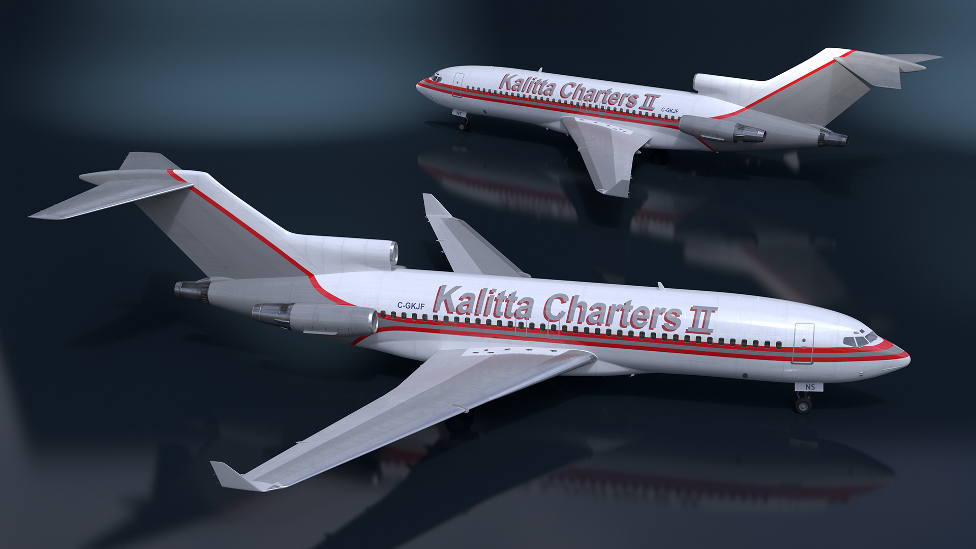 3D Charter Boeing 727-100 Kalitta Charters Rigged