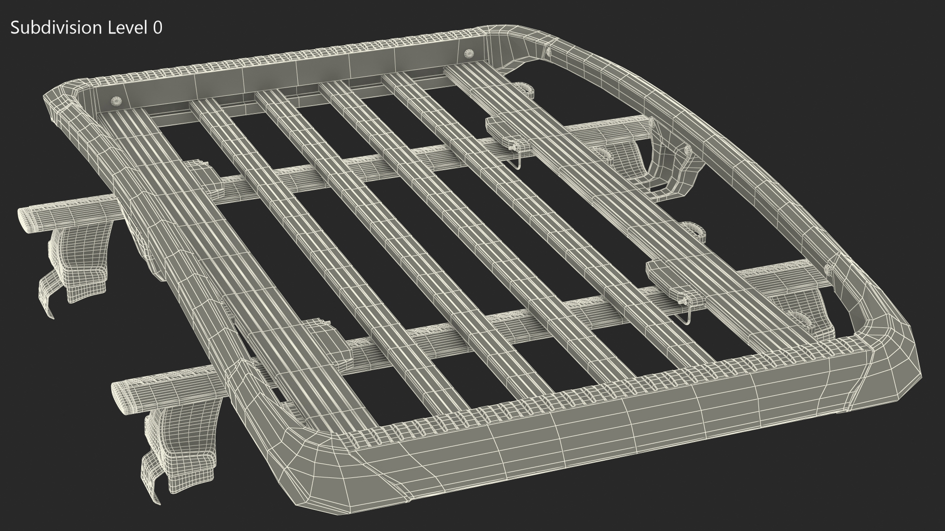 3D model Car Exterior Roof Rack with Wingbar