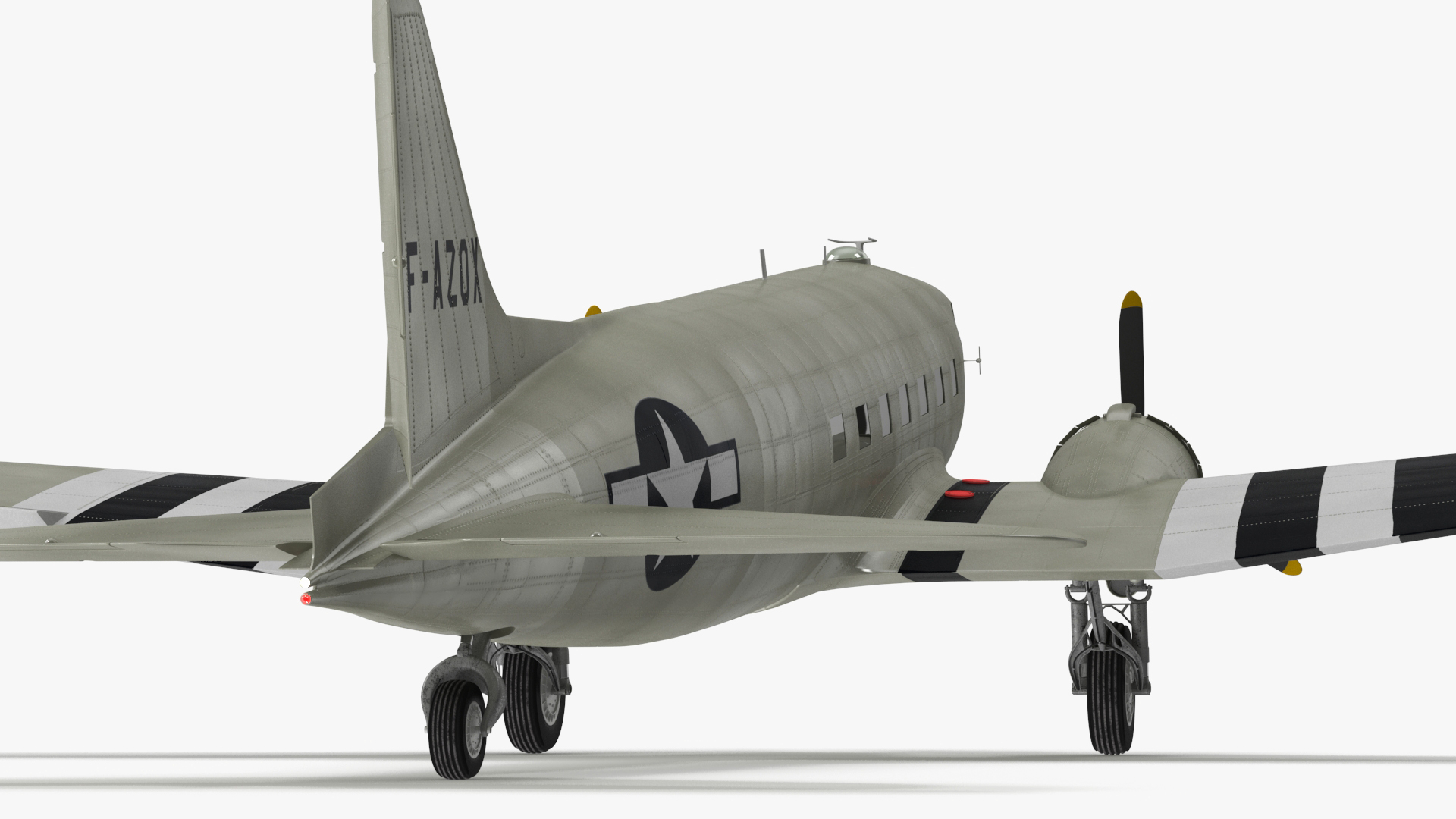 World War II C-47 Skytrain Aircraft Rigged 3D