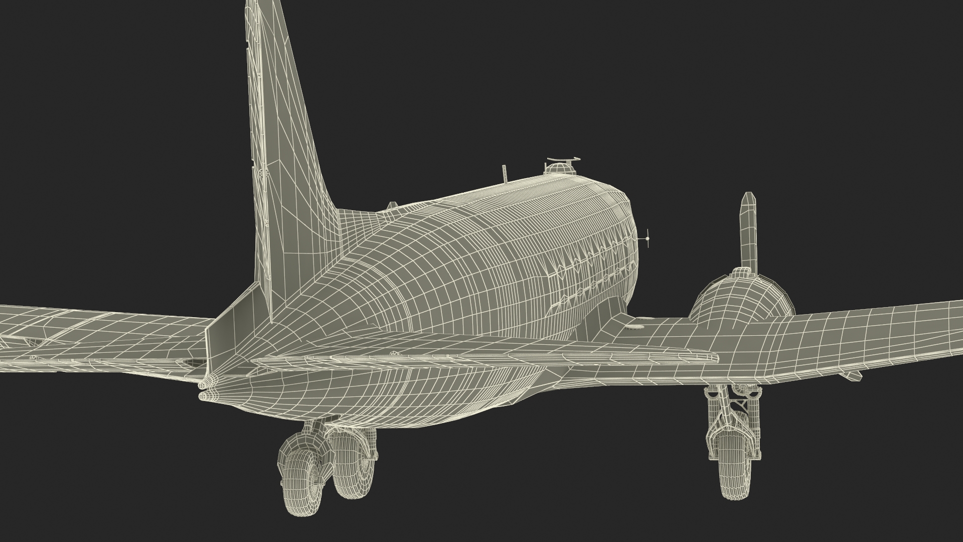 World War II C-47 Skytrain Aircraft Rigged 3D