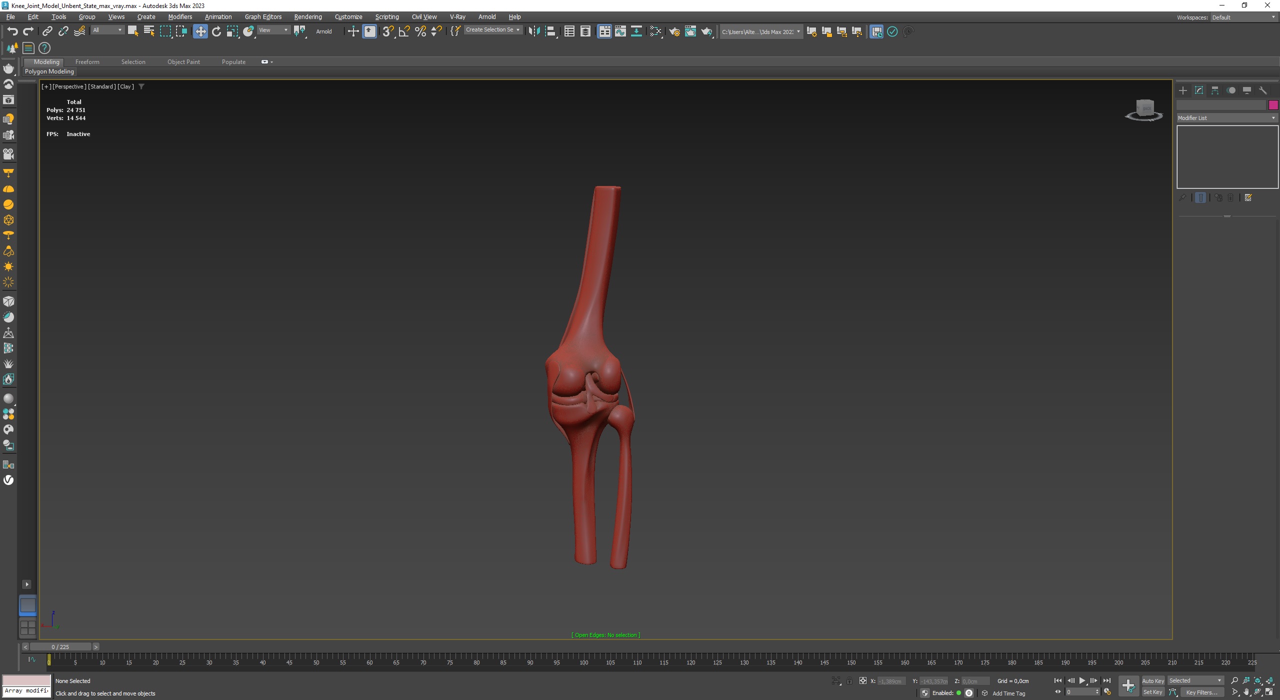 Knee Joint Model Unbent State for 3D Print 3D