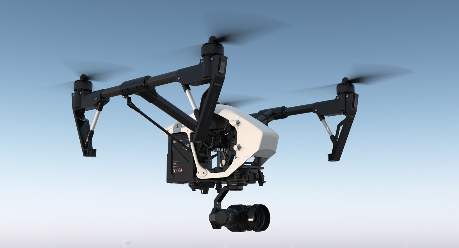 DJI Inspire 1 Pro Drone with 4K Camera Set 3D