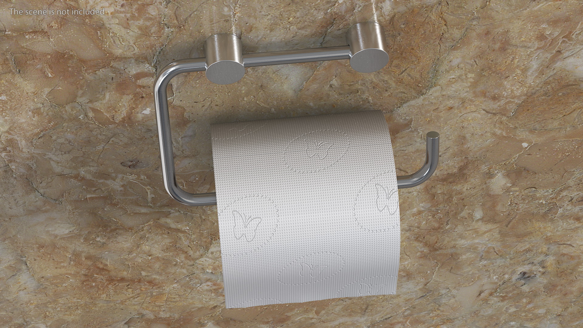 Toilet Roll Holder With Paper 3D model