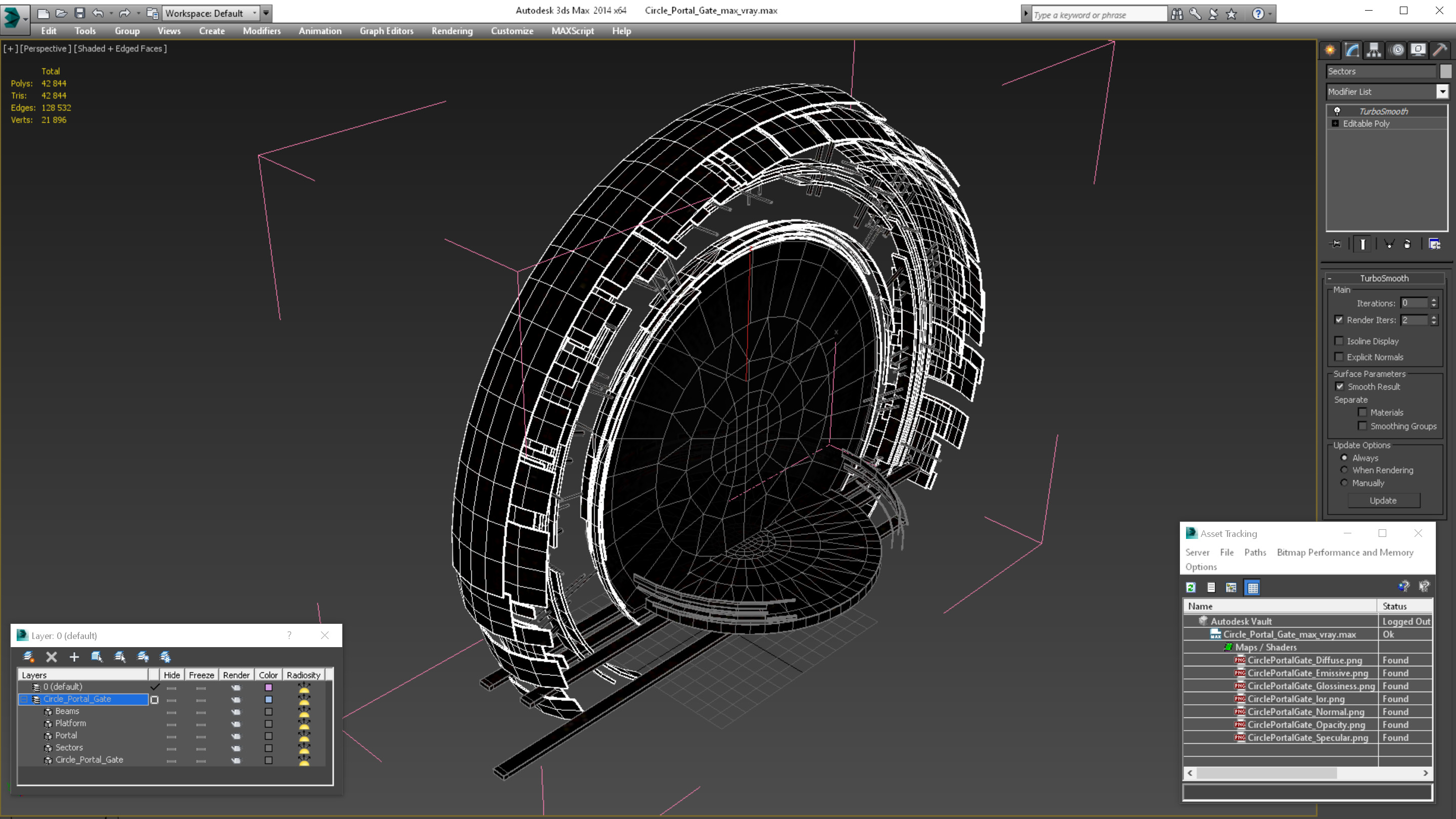 3D Circle Portal Gate model