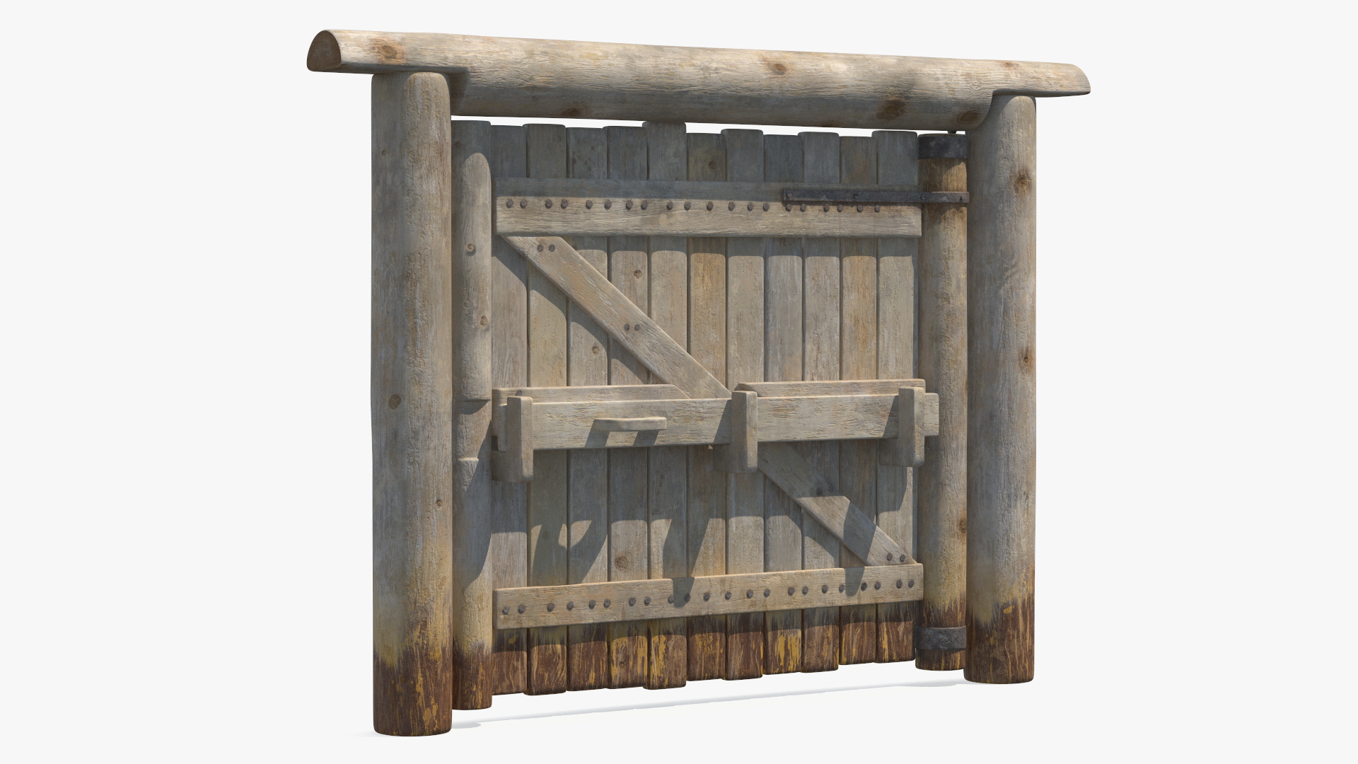 3D Village Old Wooden Gate model