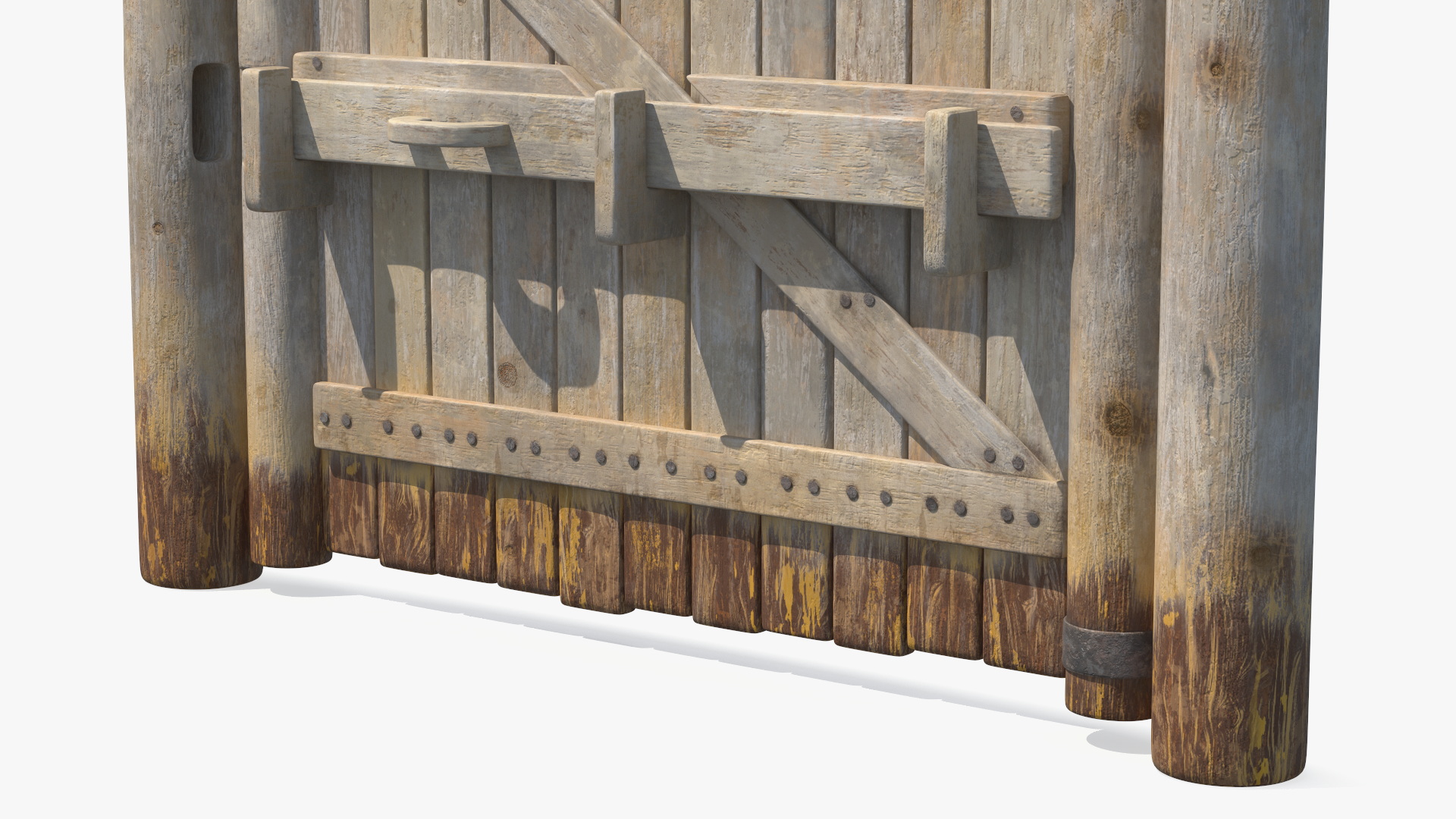 3D Village Old Wooden Gate model