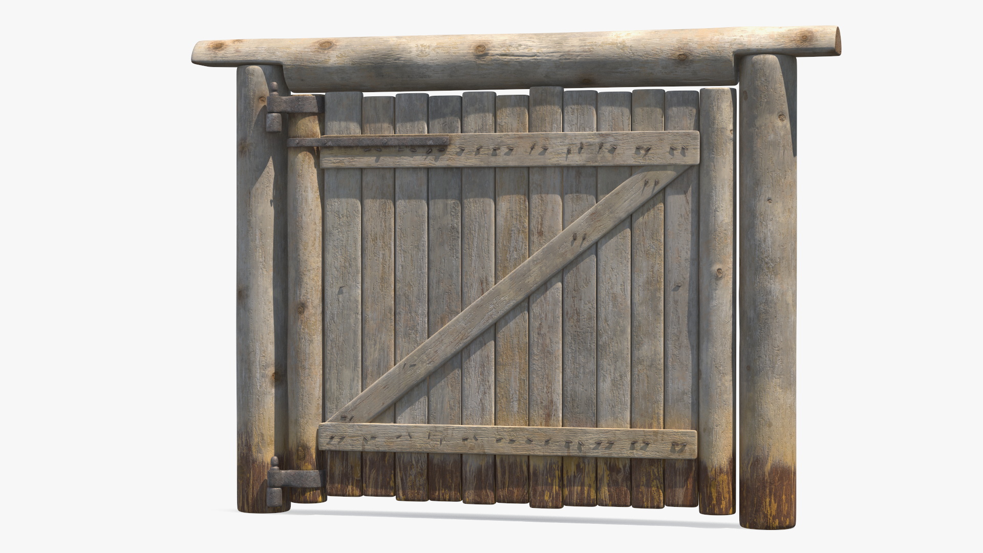 3D Village Old Wooden Gate model