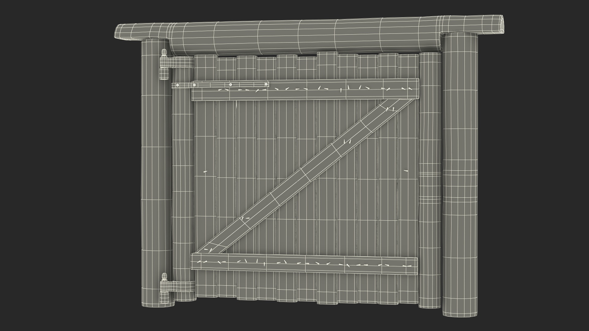 3D Village Old Wooden Gate model