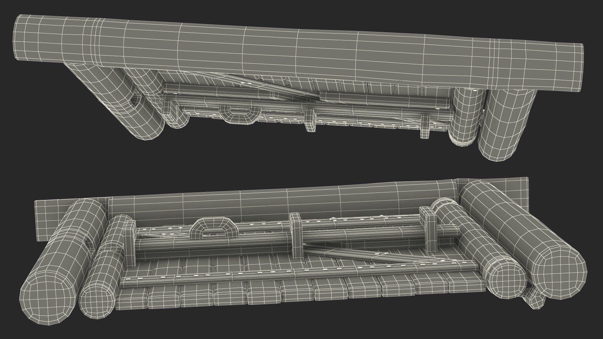 3D Village Old Wooden Gate model