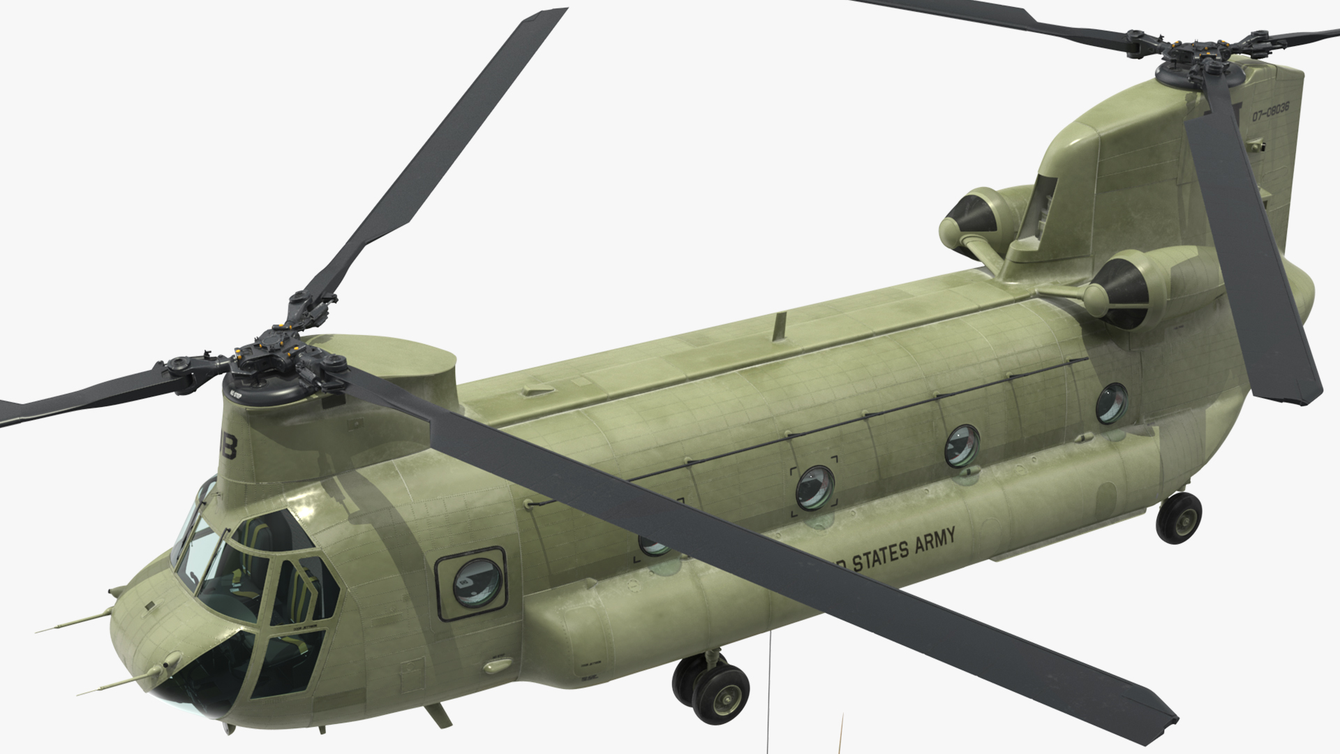 3D model US Army Transport Helicopter With Howitzer M777 155mm Rigged