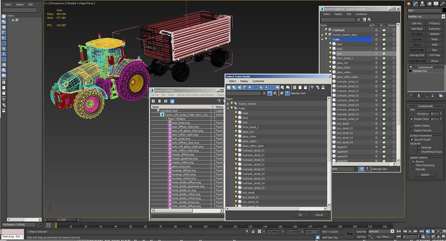 Tractor with Dump Trailer New 3D model