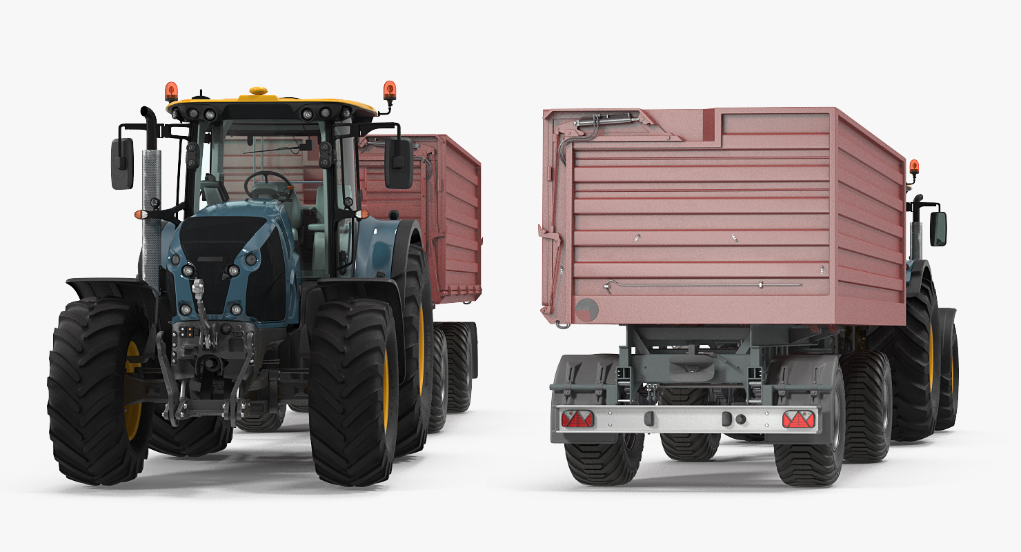 Tractor with Dump Trailer New 3D model