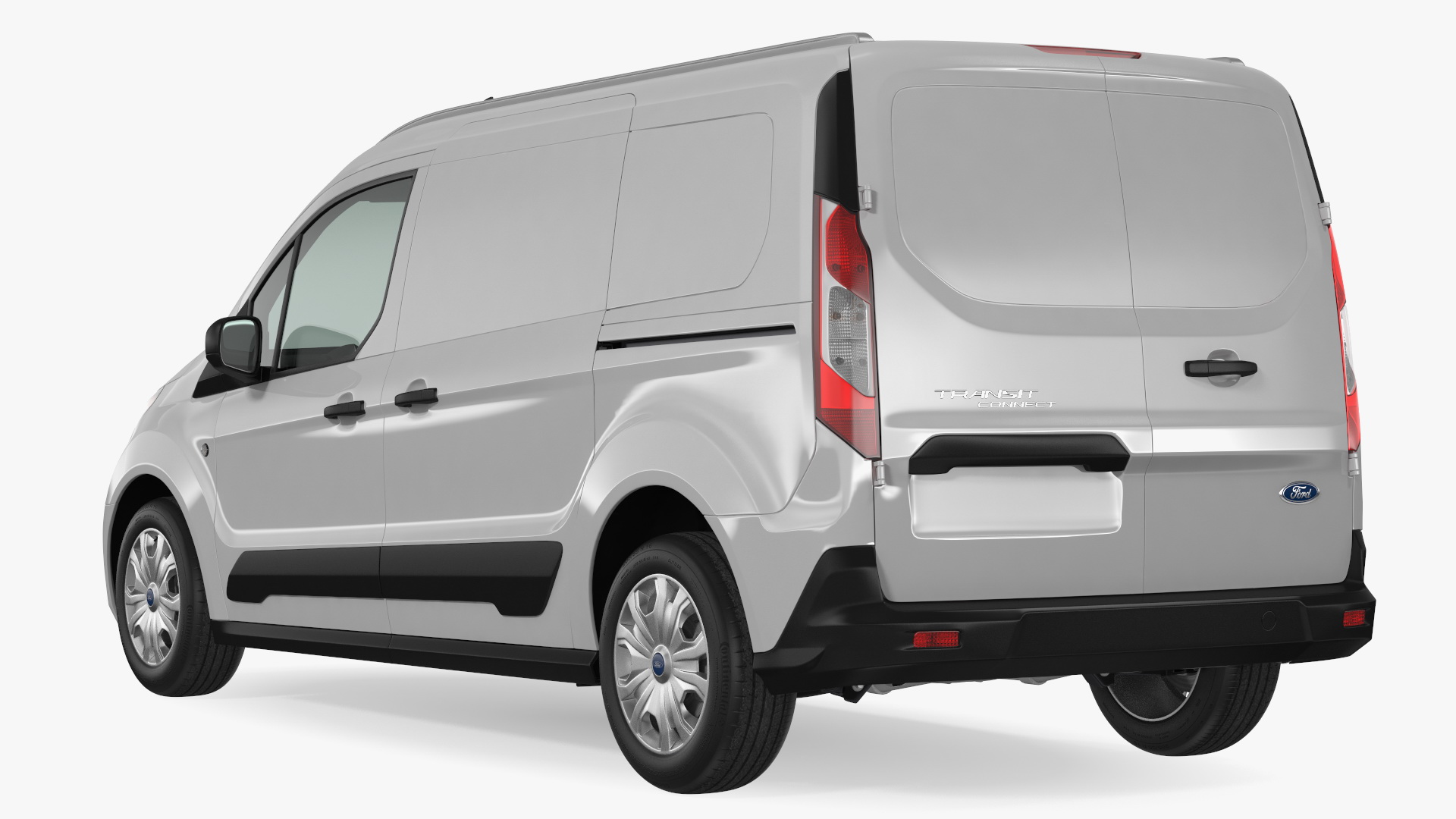 Ford Transit Connect Barn Doors White Rigged 3D model