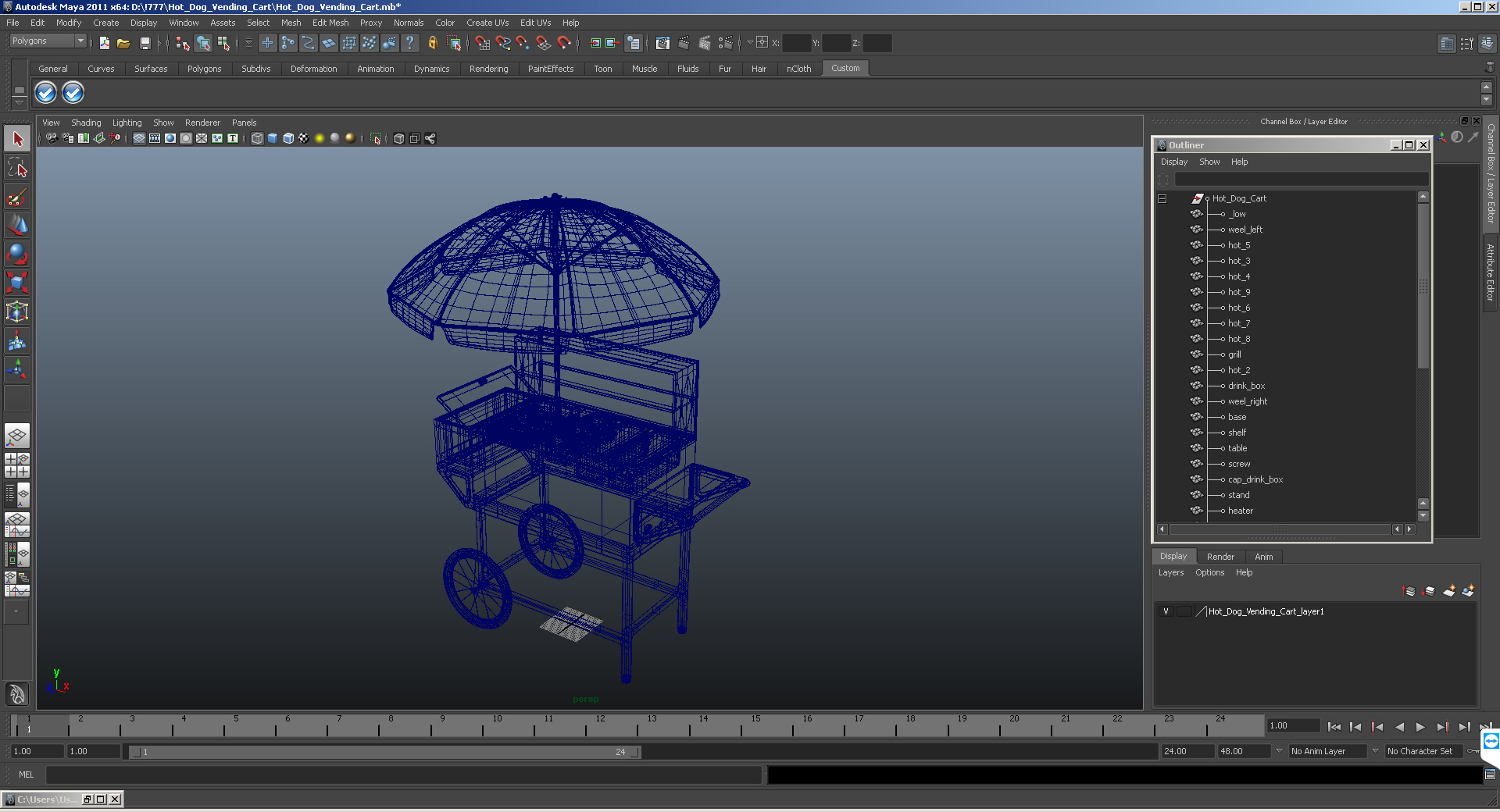 3D model Hot Dog Vending Cart