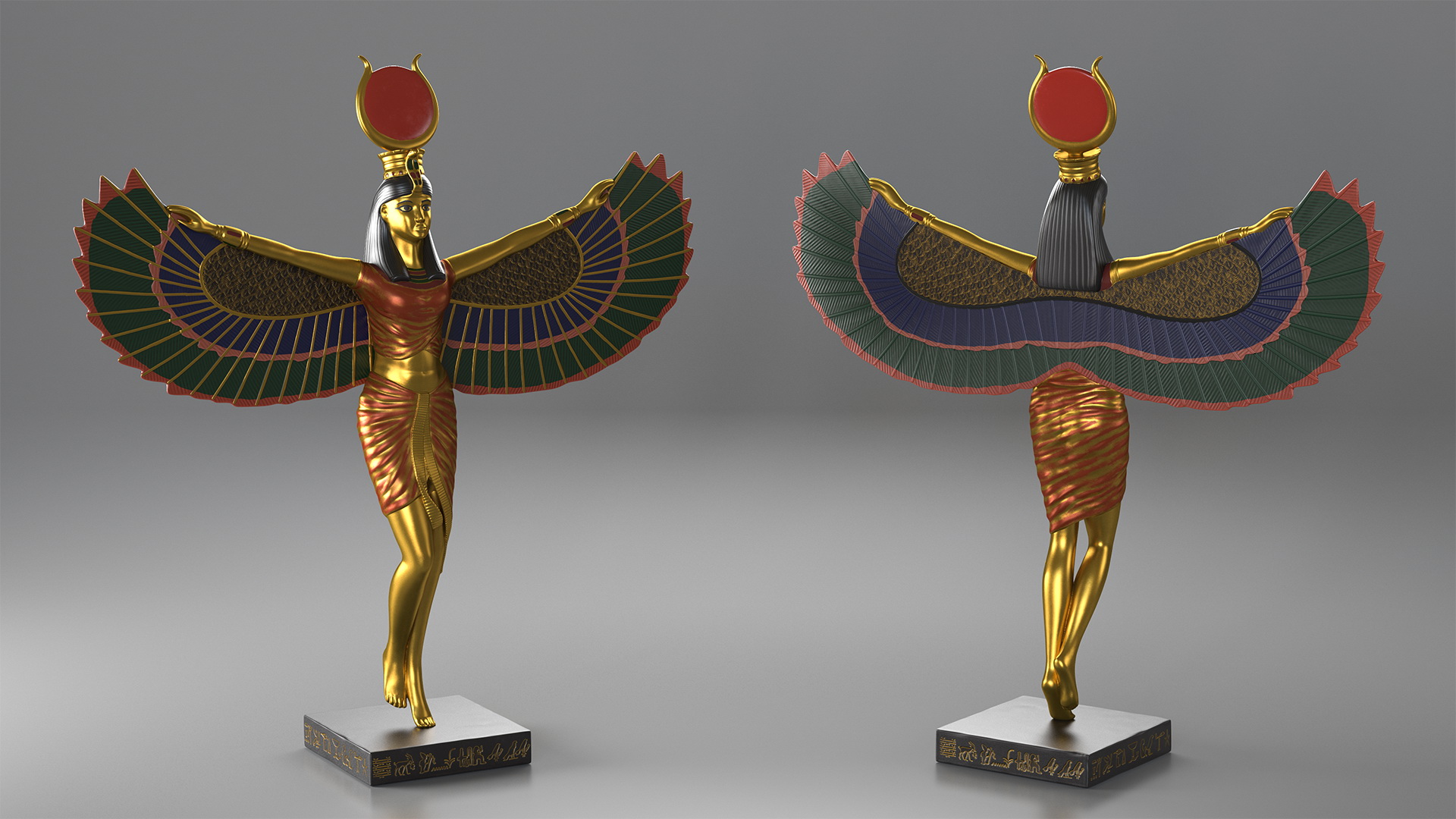 3D Isis Ancient Egyptian Goddess Statue