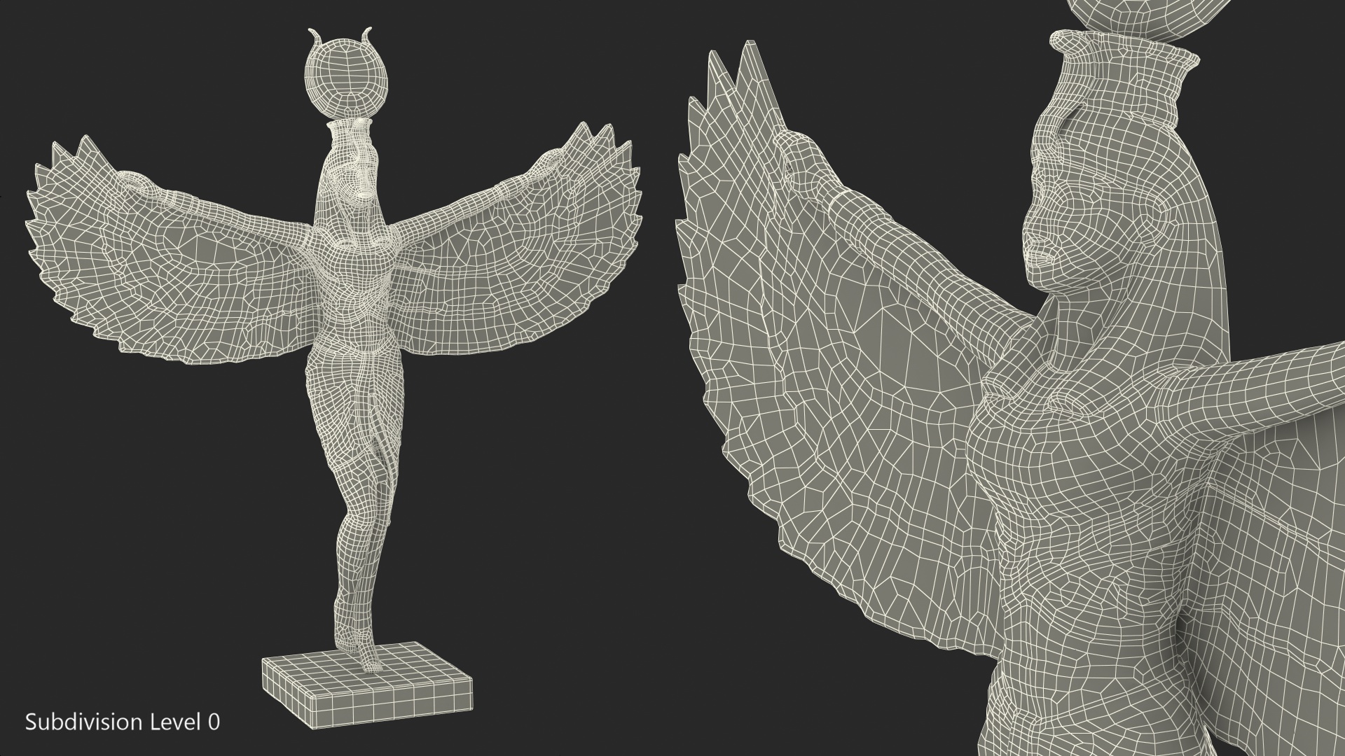 3D Isis Ancient Egyptian Goddess Statue