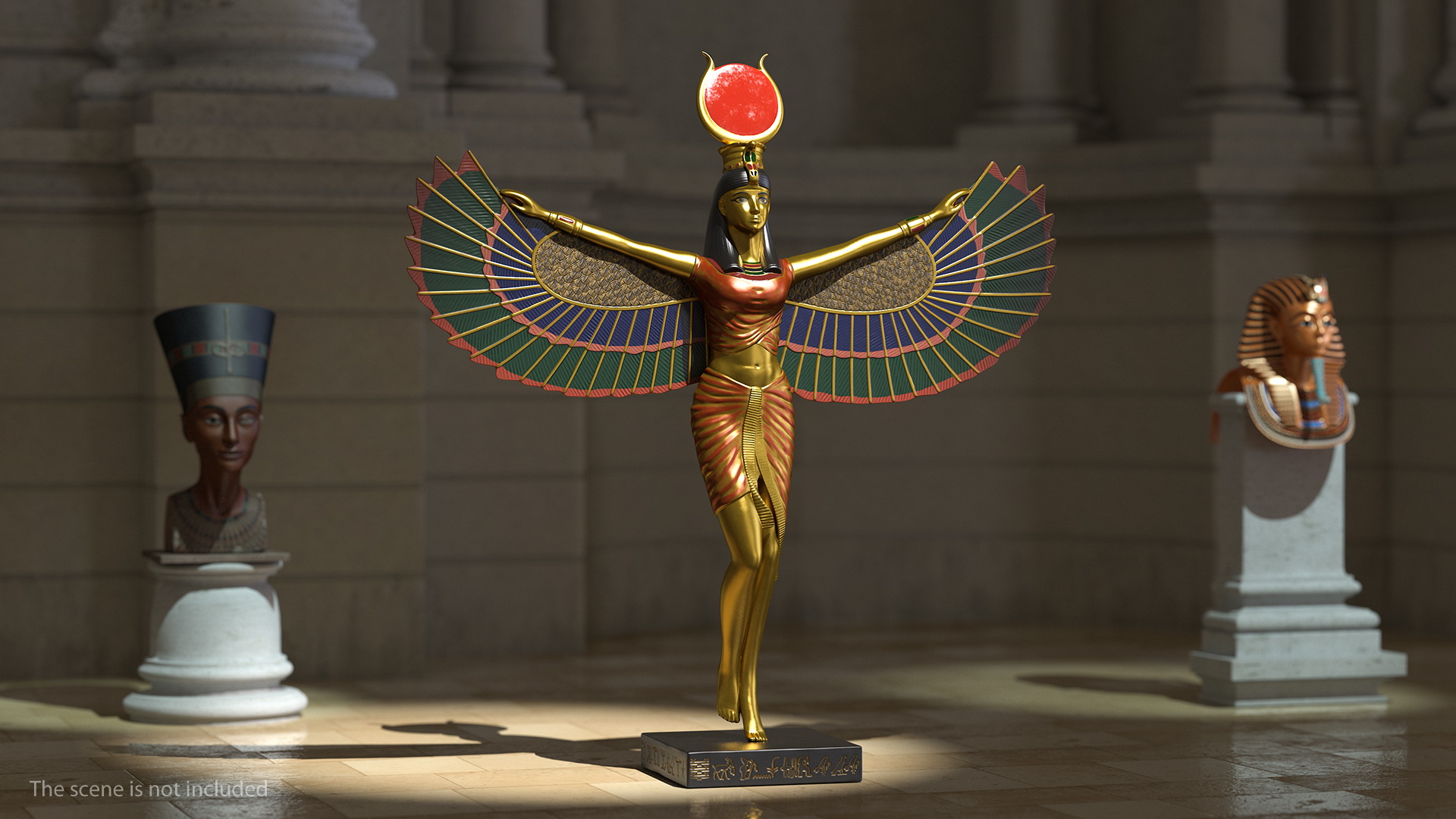 3D Isis Ancient Egyptian Goddess Statue