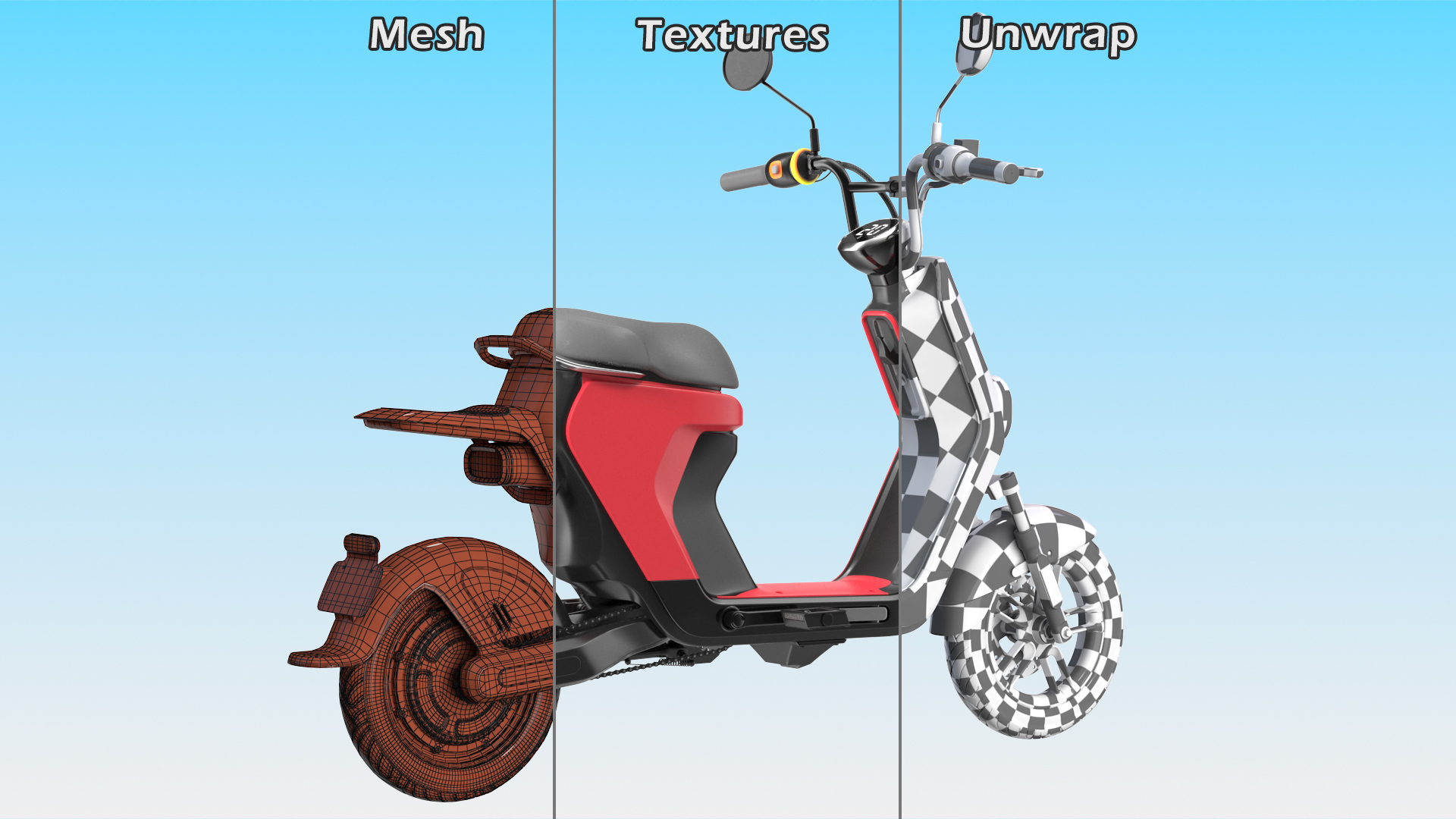 3D Electric Moped Rigged